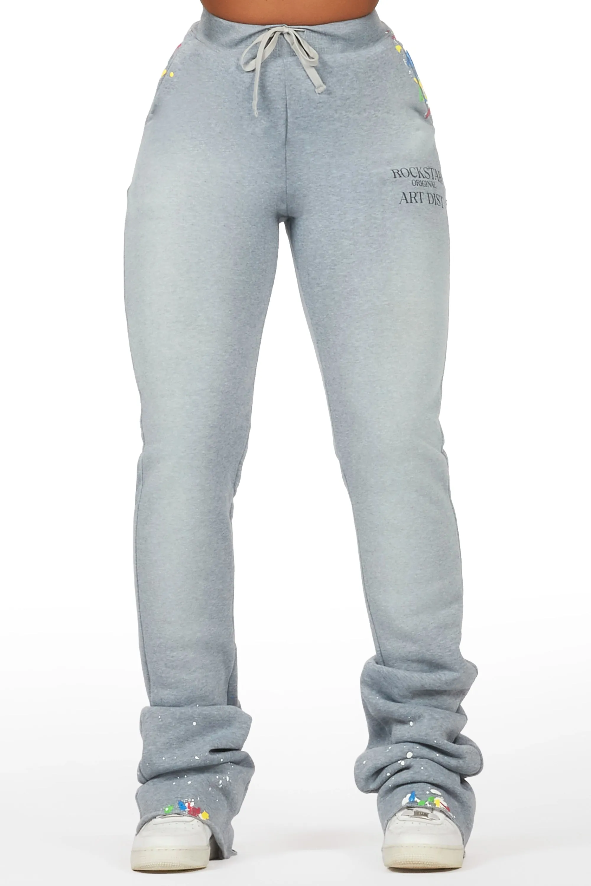 Teora Heather Grey Super Stacked Track Pant sold by Rockstar Original