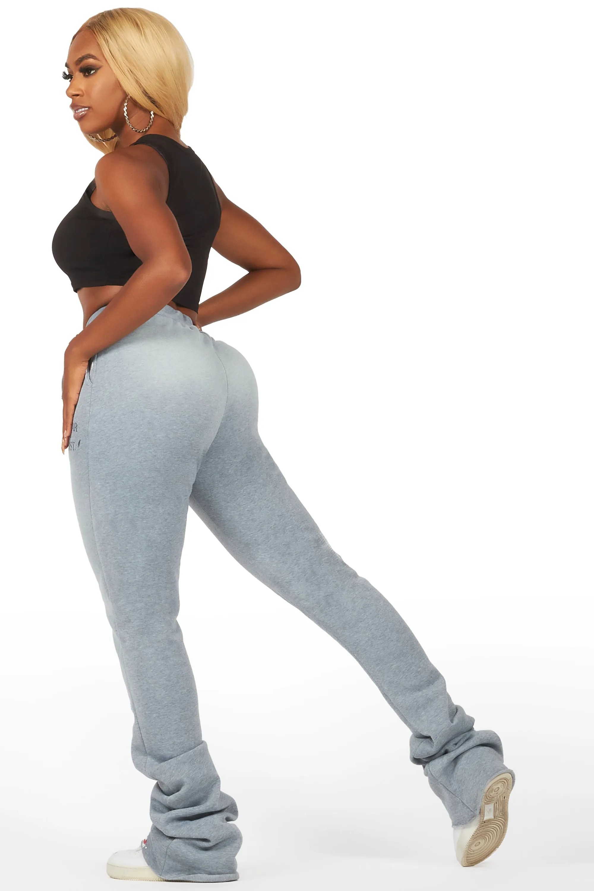 Teora Heather Grey Super Stacked Track Pant sold by Rockstar Original product image thumbnail 4