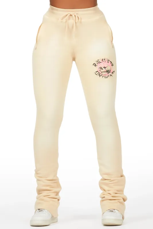 Vankela Beige Super Stacked Track Pant sold by Rockstar Original