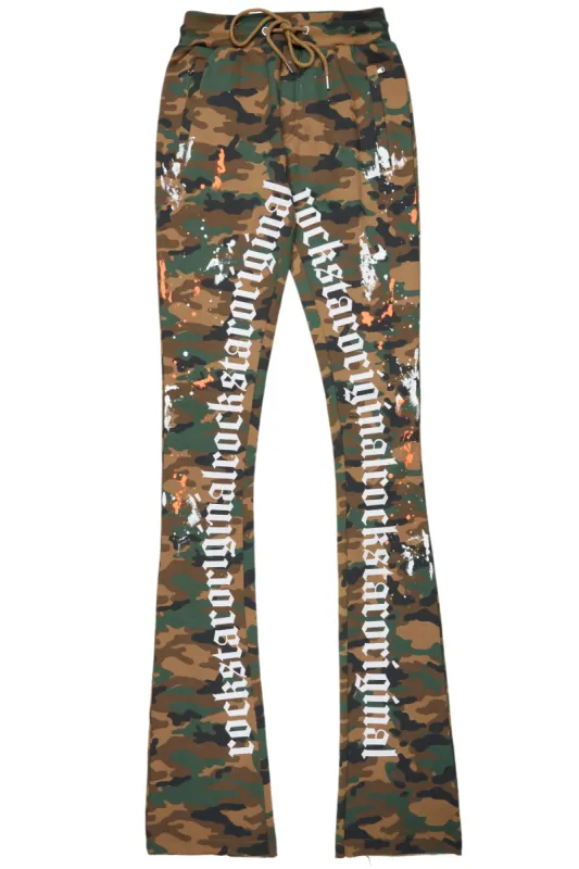 Adwin Painter Faded Camo Super Stacked Flare Pants sold by Rockstar Original
