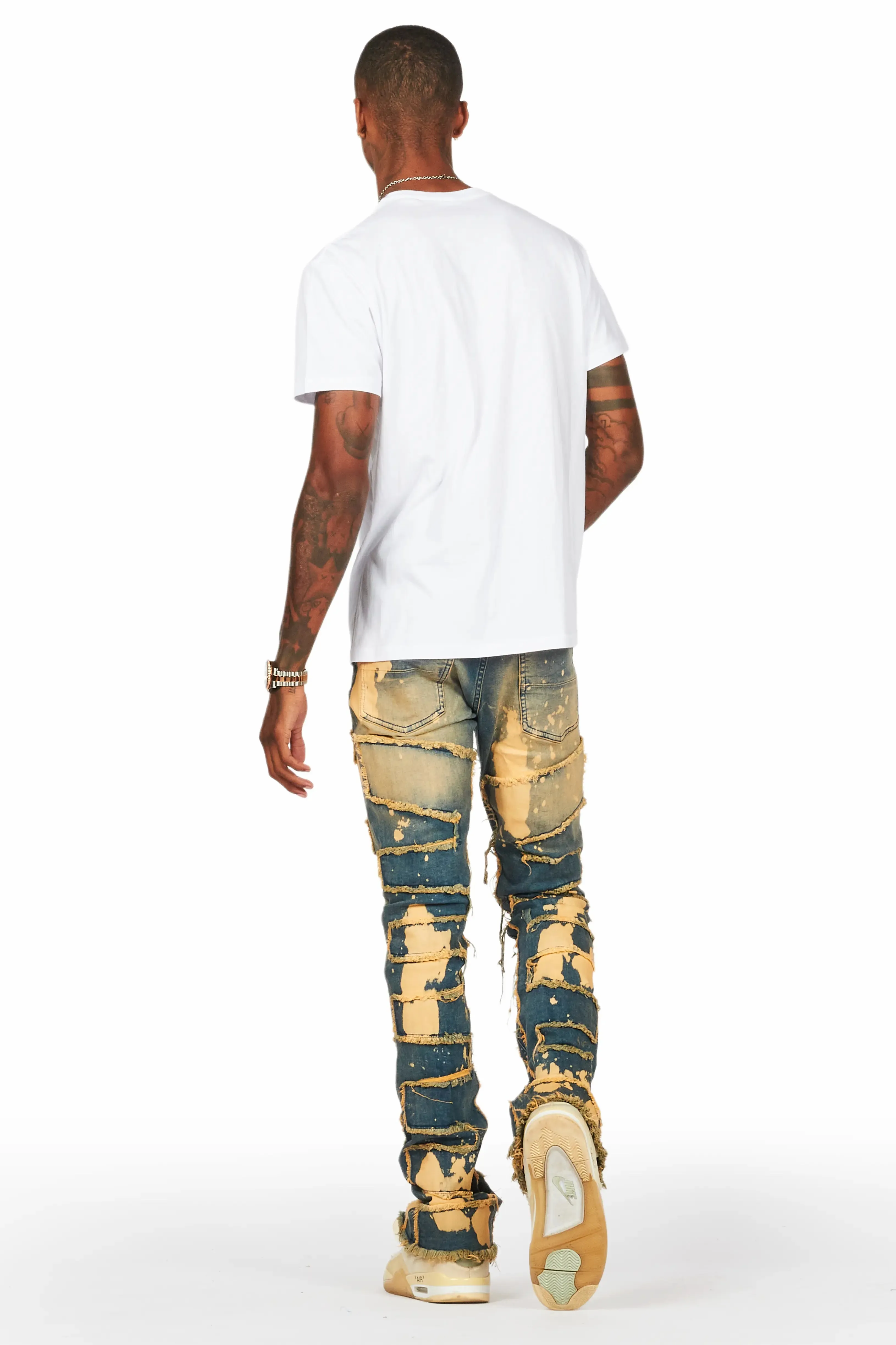 Laban Dirty Blue Bleach Stacked Flare Jean sold by Rockstar Original product image thumbnail 5
