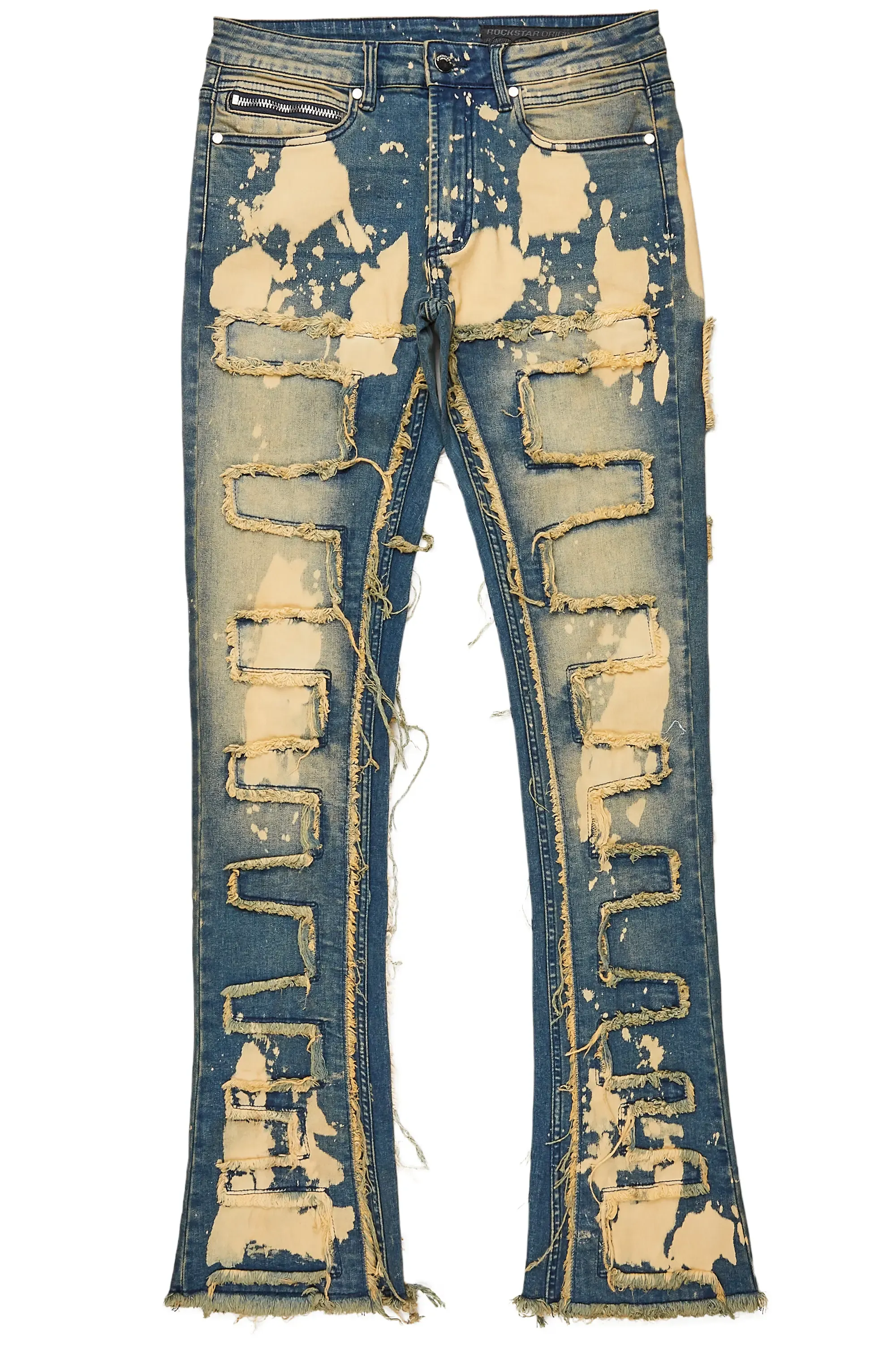 Laban Dirty Blue Bleach Stacked Flare Jean sold by Rockstar Original product image thumbnail 2