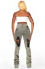 Taurean Grey Wash Painted Carpenter Super Stacked Jean sold by Rockstar Original