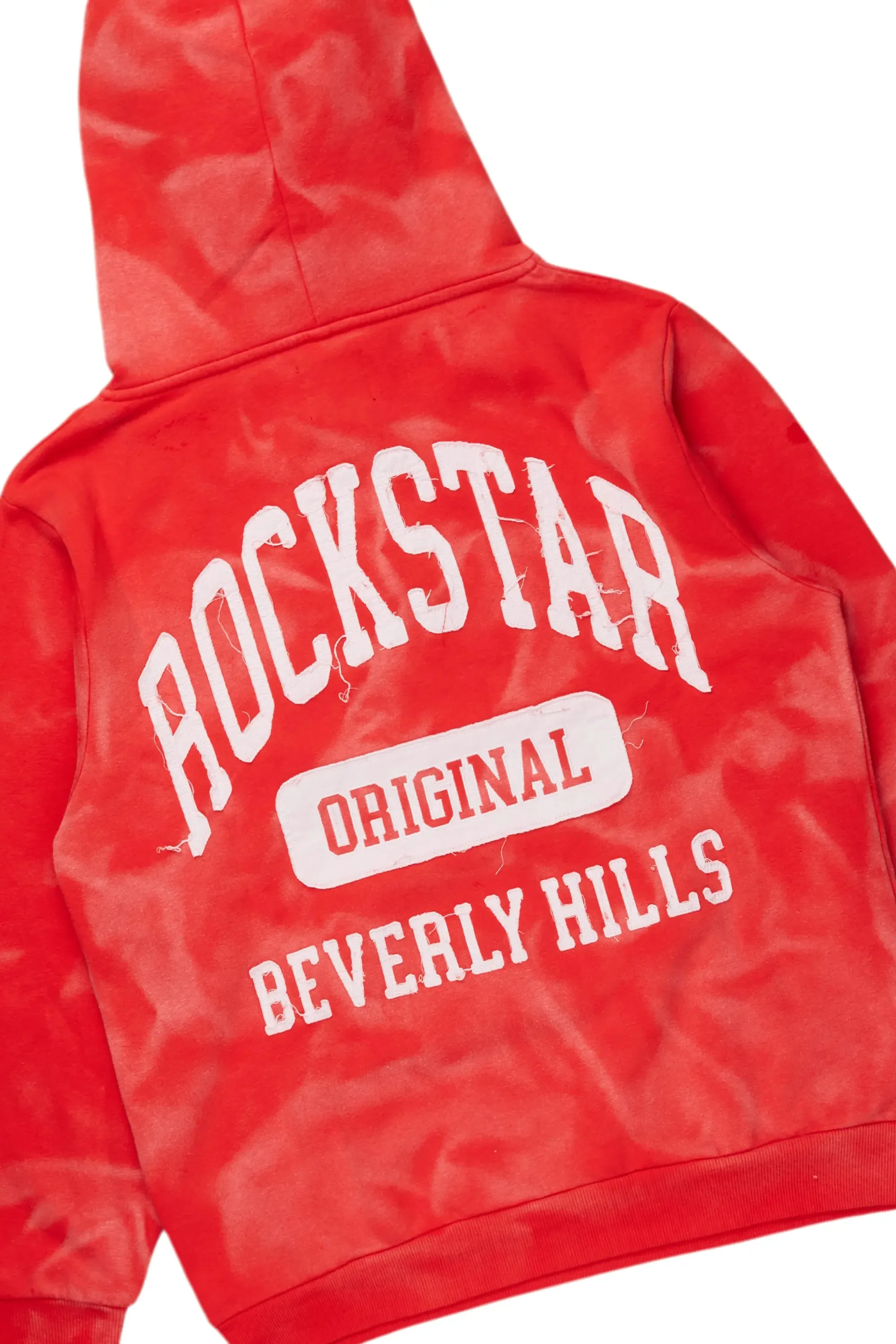 Member Red Hoodie Patchwork Stacked Flare Track Set sold by Rockstar Original product image thumbnail 3