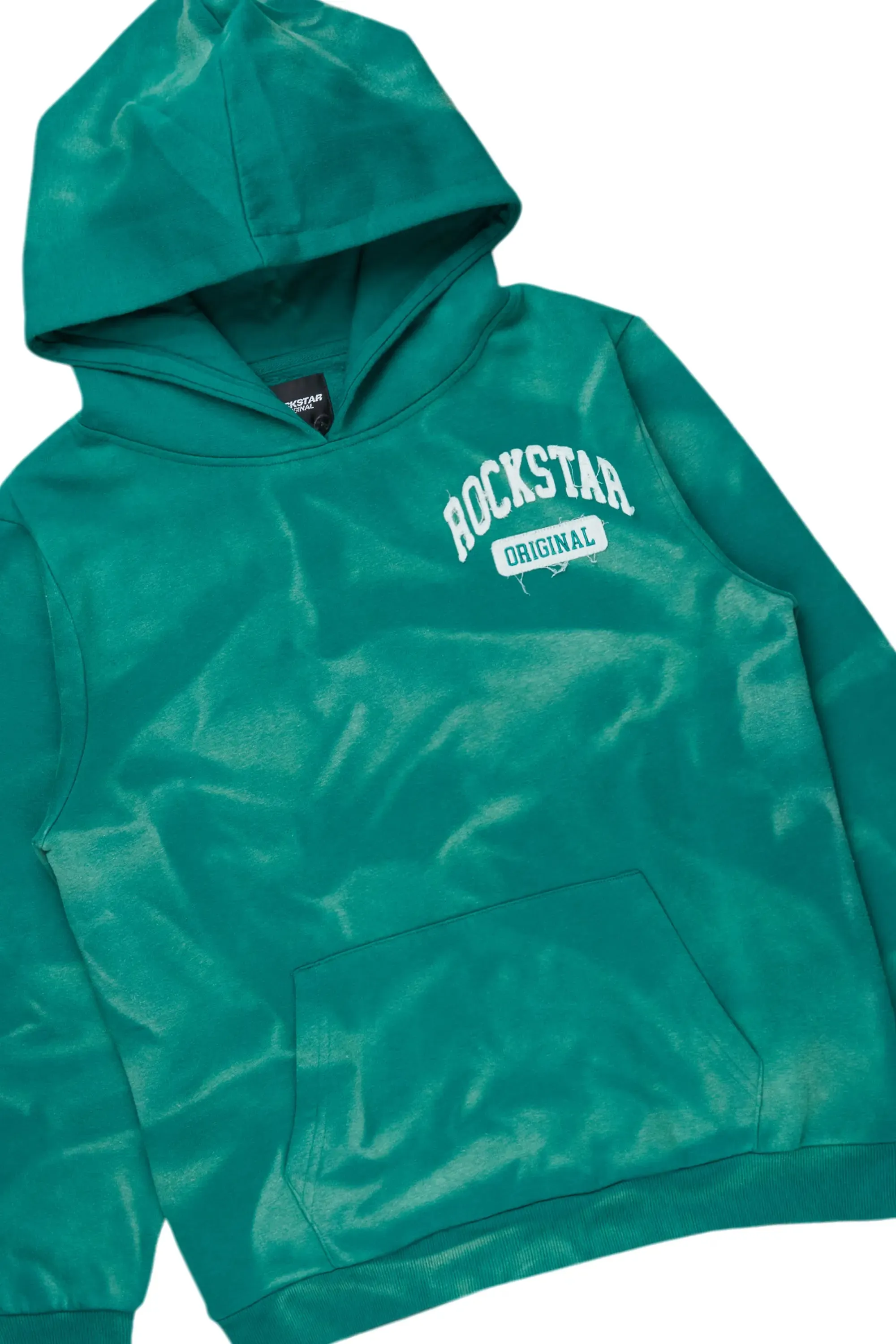 Member Green Hoodie Patchwork Stacked Flare Track Set sold by Rockstar Original product image thumbnail 2