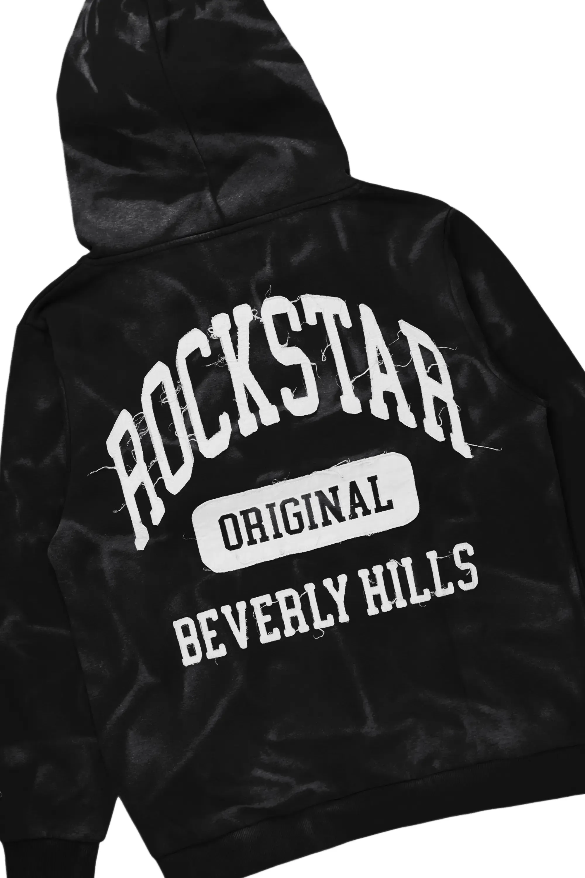 Member Black Hoodie Patchwork Stacked Flare Track Set sold by Rockstar Original product image thumbnail 3