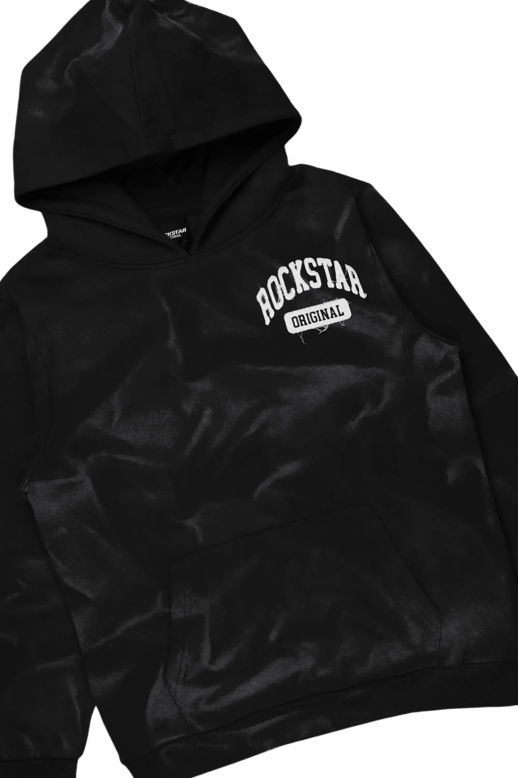 Member Black Hoodie Patchwork Stacked Flare Track Set sold by Rockstar Original product image thumbnail 2
