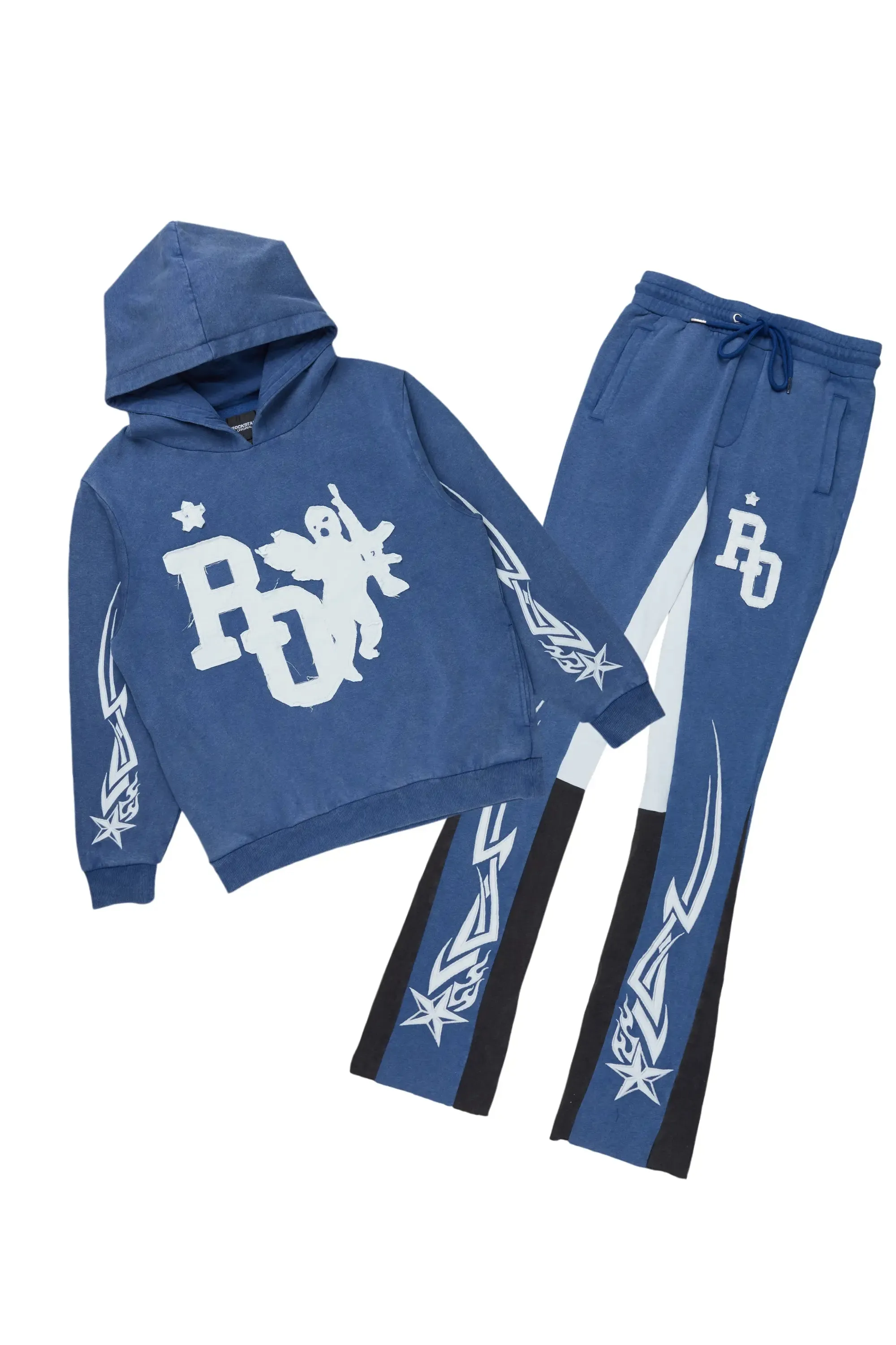 Pluton Navy Patchwork Stacked Track Set sold by Rockstar Original