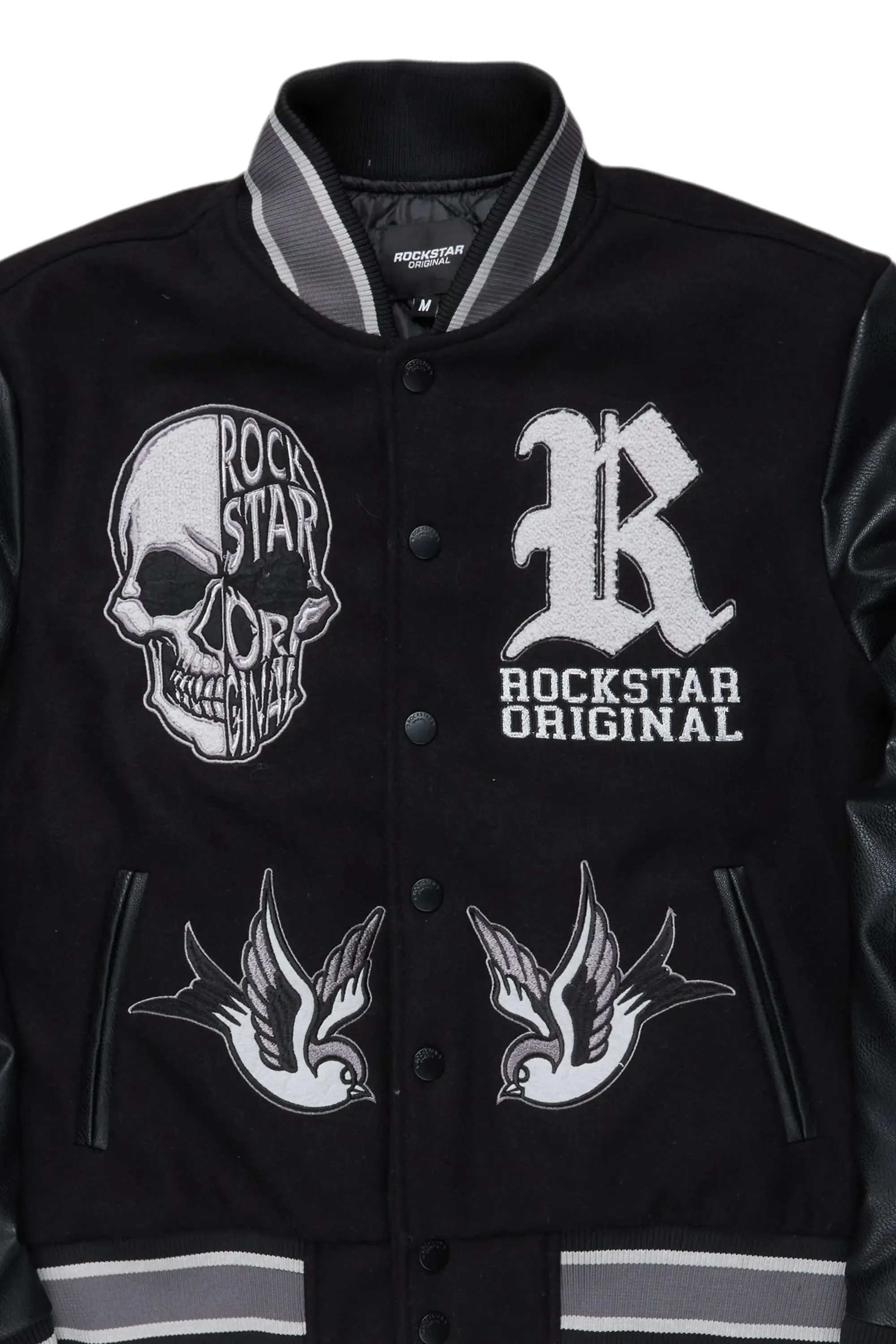 Vidar Black Varsity Jacket sold by Rockstar Original product image thumbnail 3