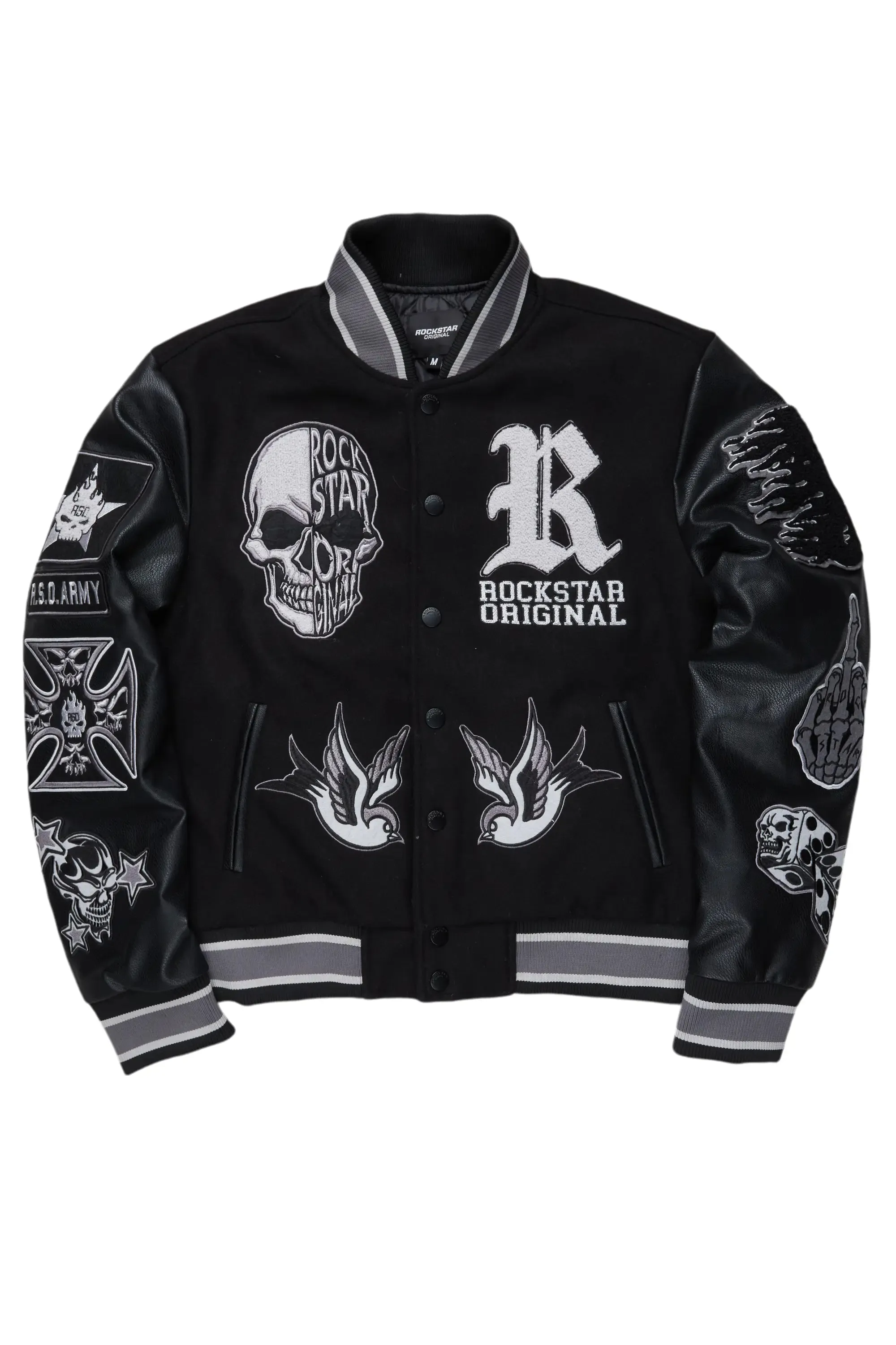 Vidar Black Varsity Jacket Parallel - Main Image