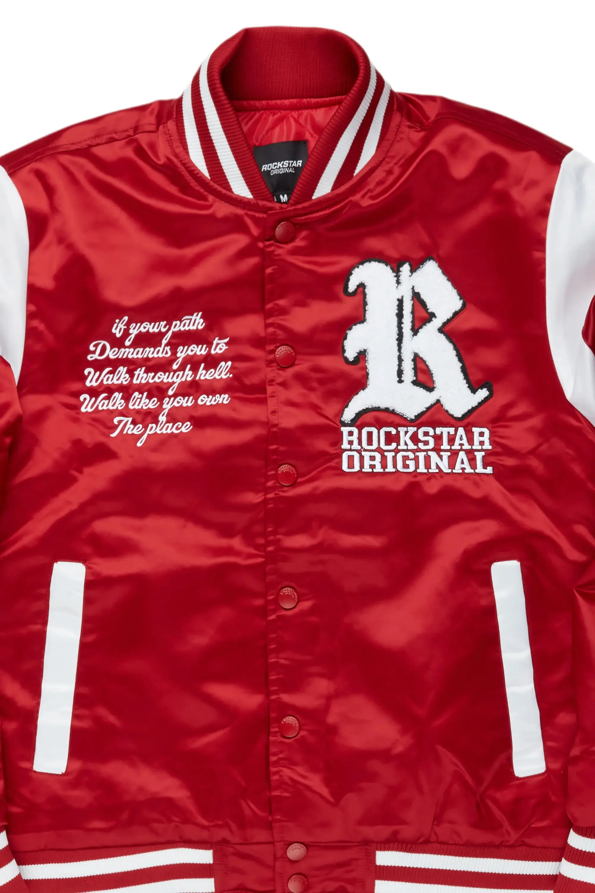 Geir Red Varsity Jacket sold by Rockstar Original product image thumbnail 3
