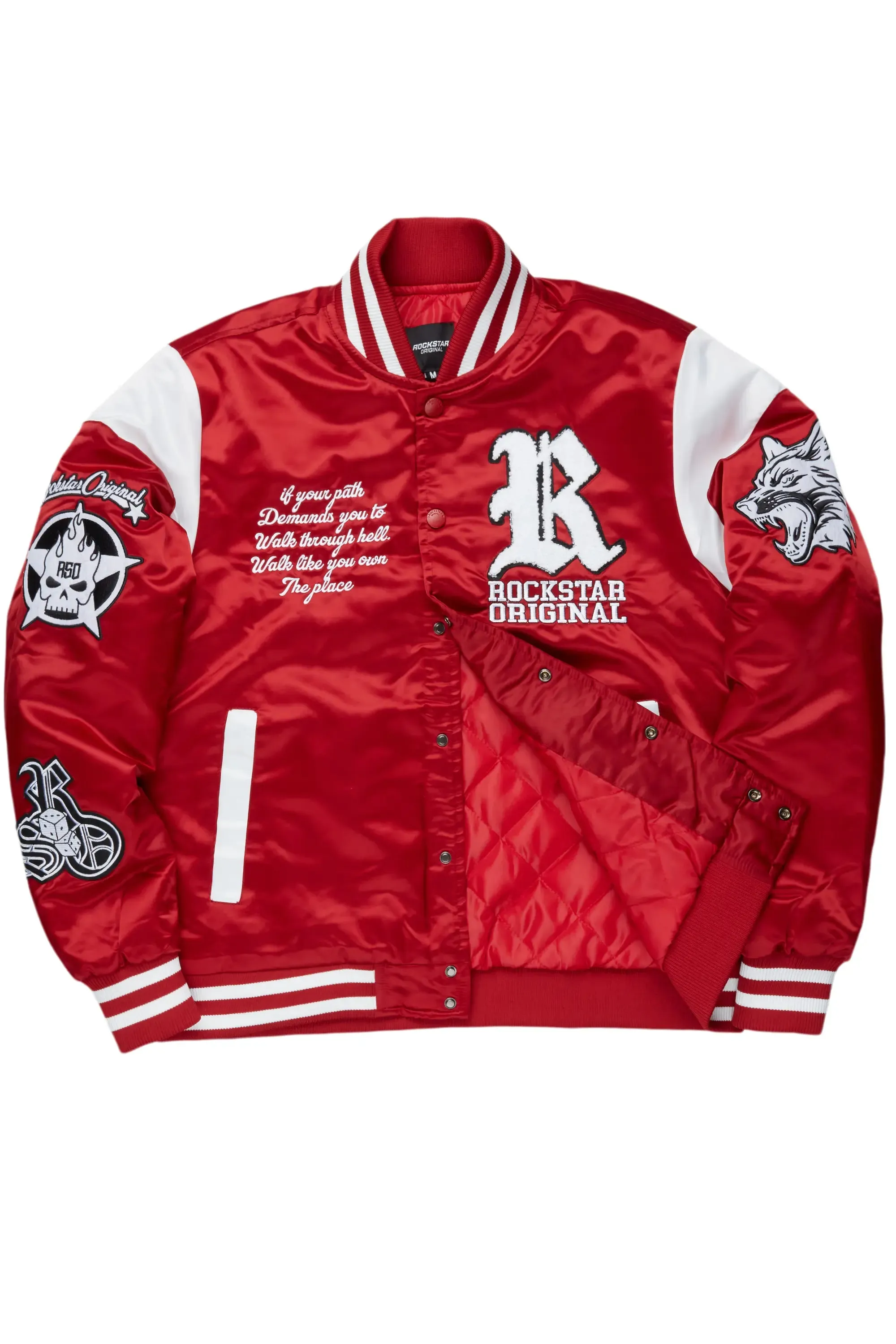 Geir Red Varsity Jacket sold by Rockstar Original product image thumbnail 2