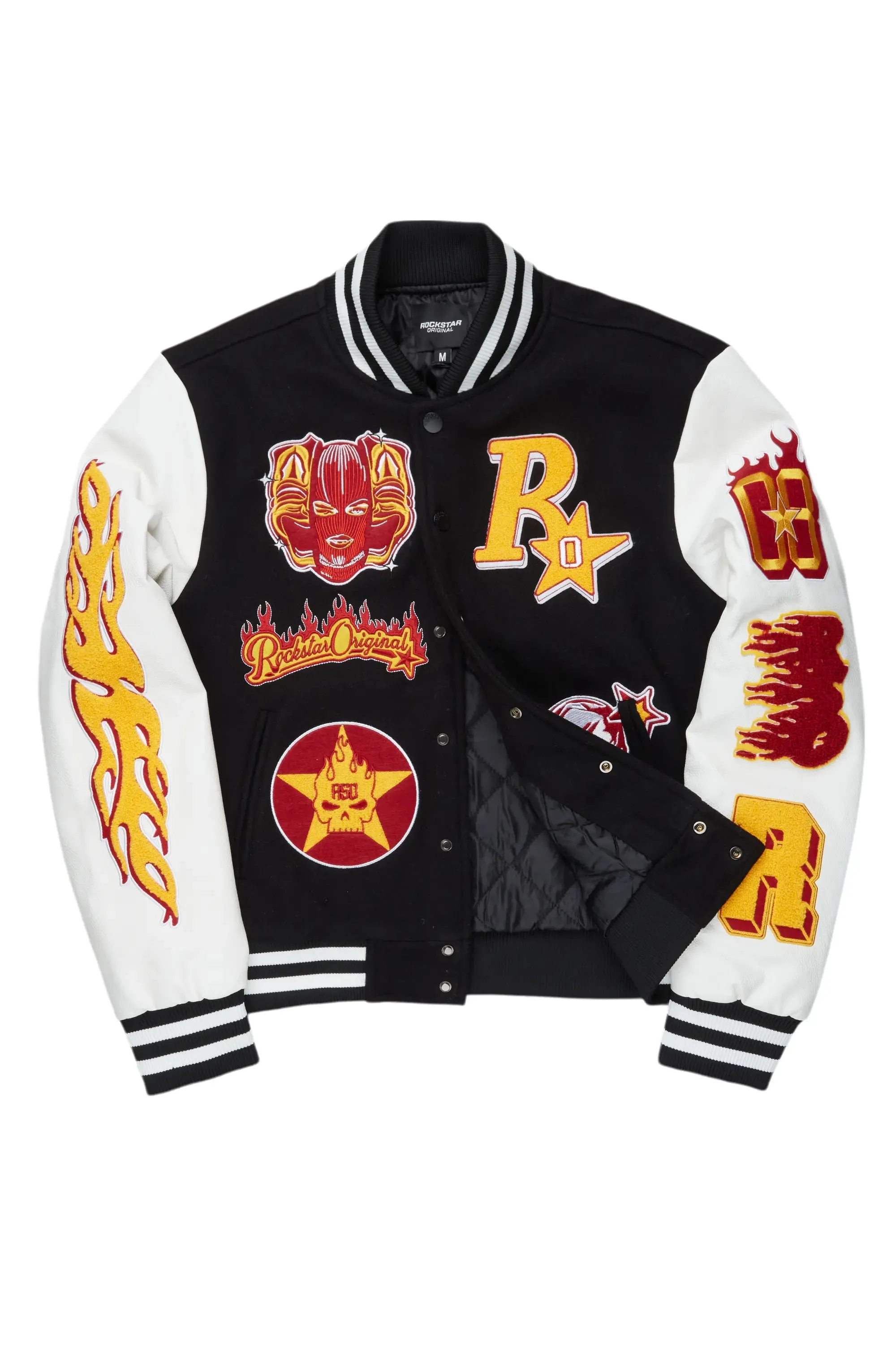 Fio Black/White Varsity Jacket sold by Rockstar Original product image thumbnail 2