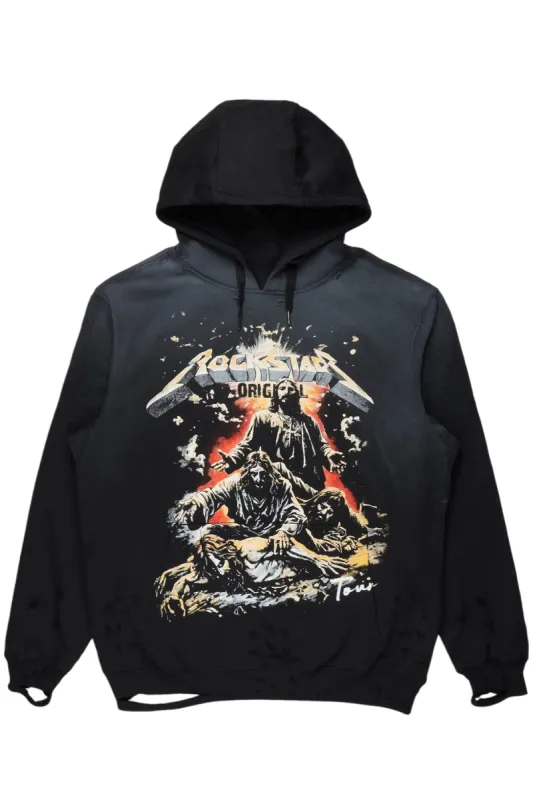 Akando Black Graphic Distressed Hoodie sold by Rockstar Original