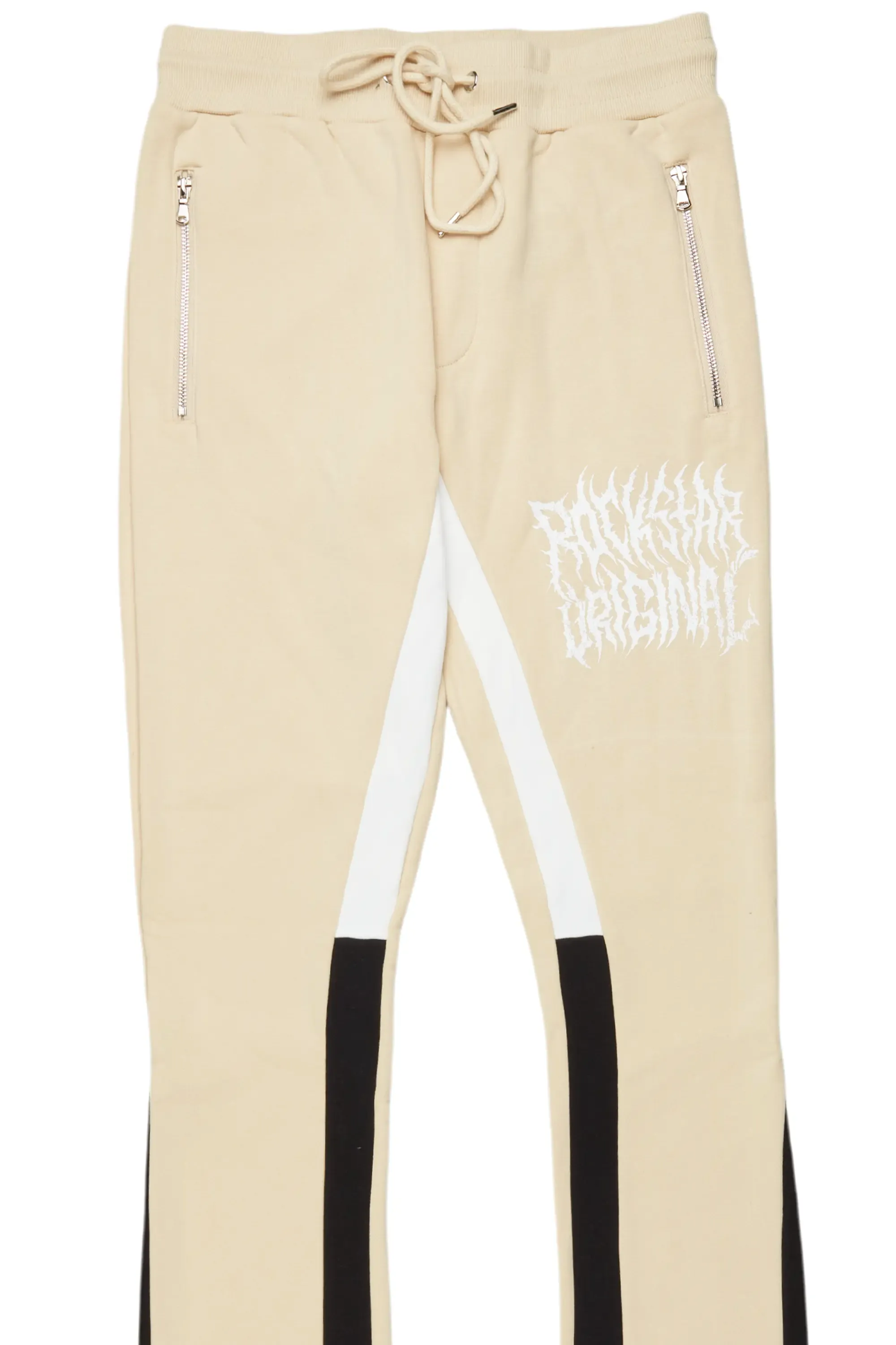 Flamur Beige Stacked Flare Pant sold by Rockstar Original product image thumbnail 2