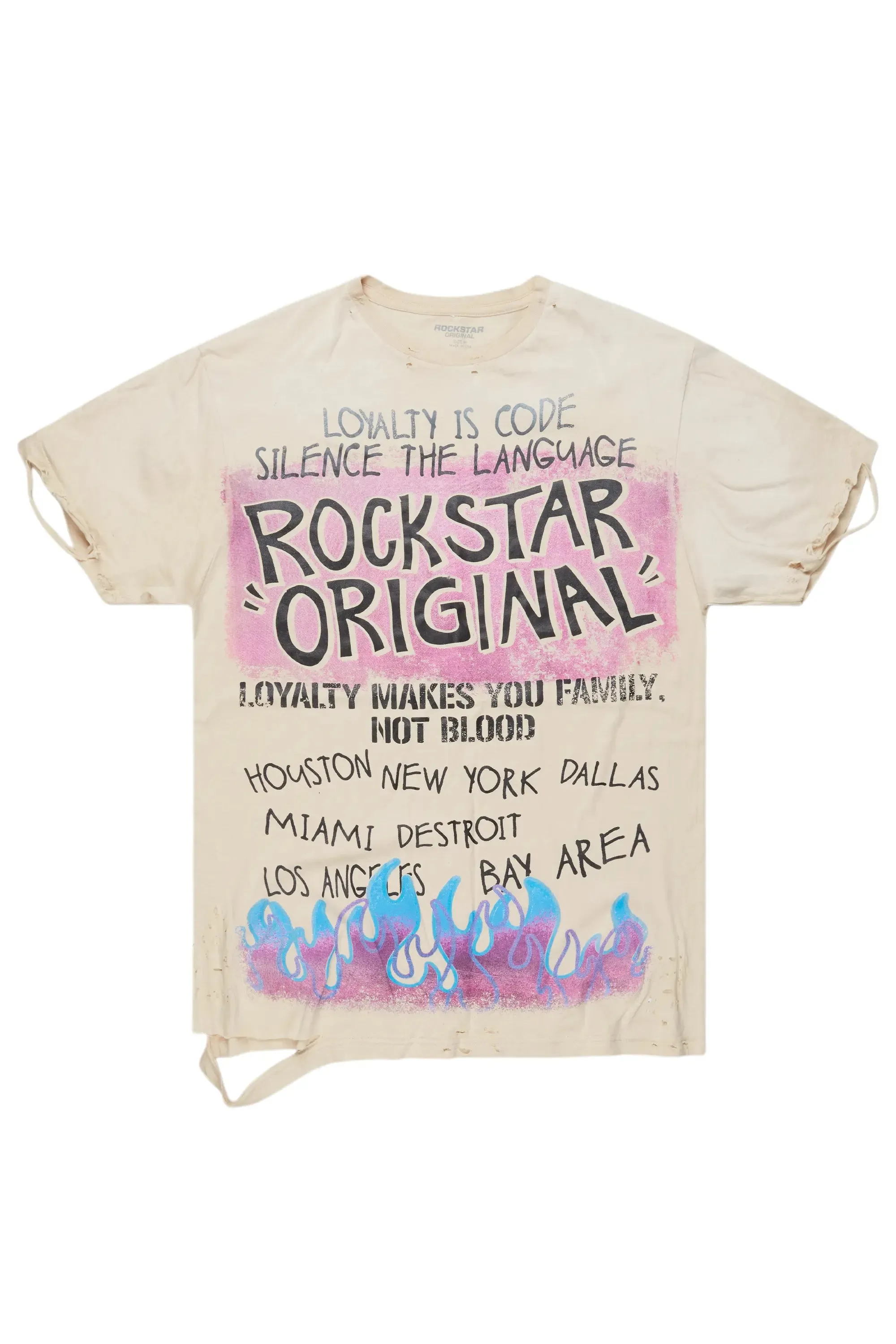 Beno Beige Oversized Graphic T-Shirt sold by Rockstar Original