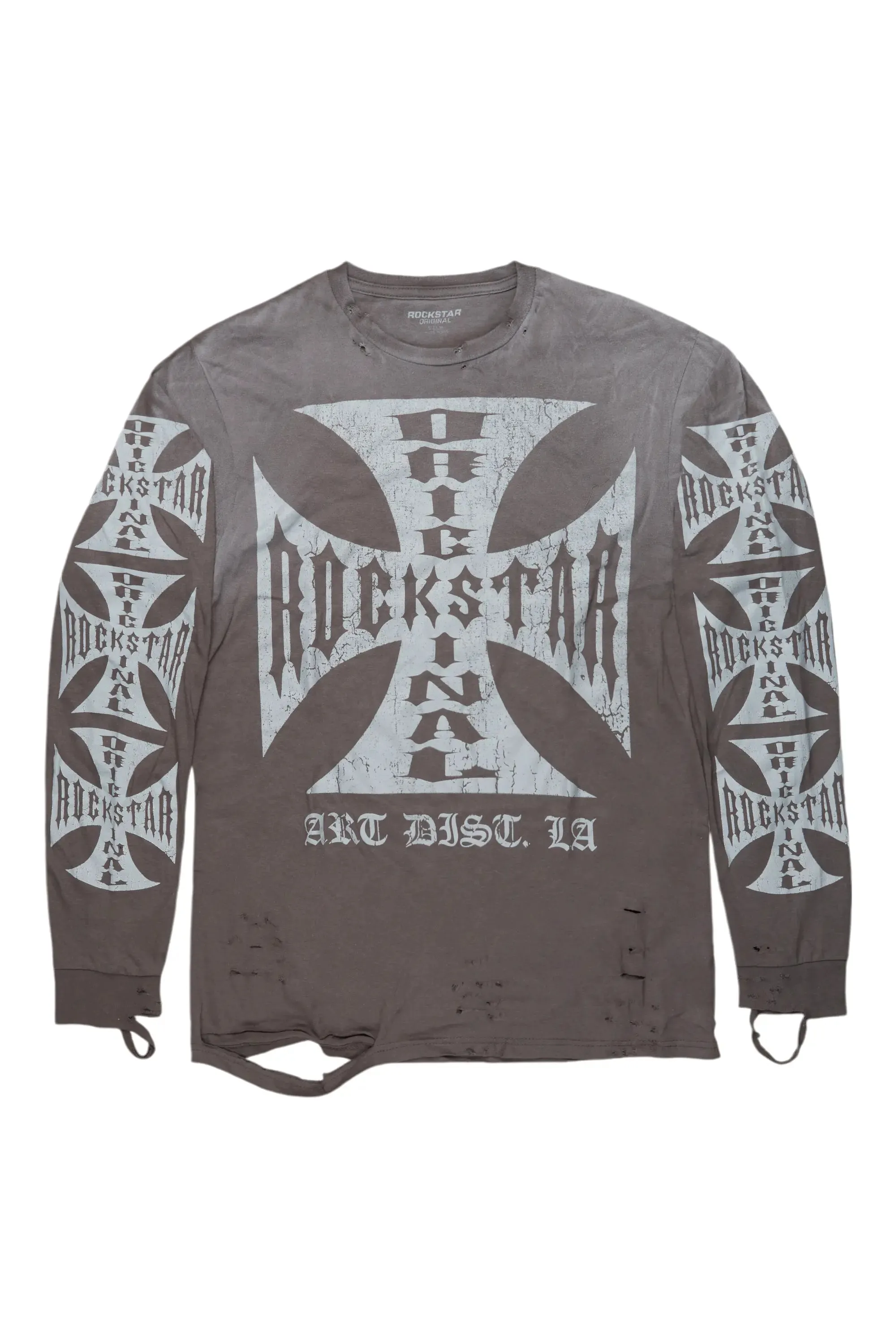 Udell Charcoal Long Sleeve Graphic T-Shirt sold by Rockstar Original