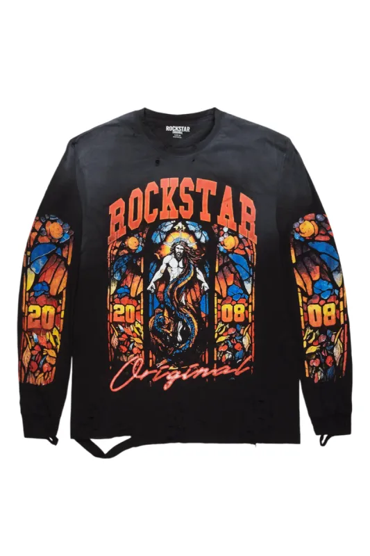 Nalo Black Long Sleeve Graphic T-Shirt sold by Rockstar Original
