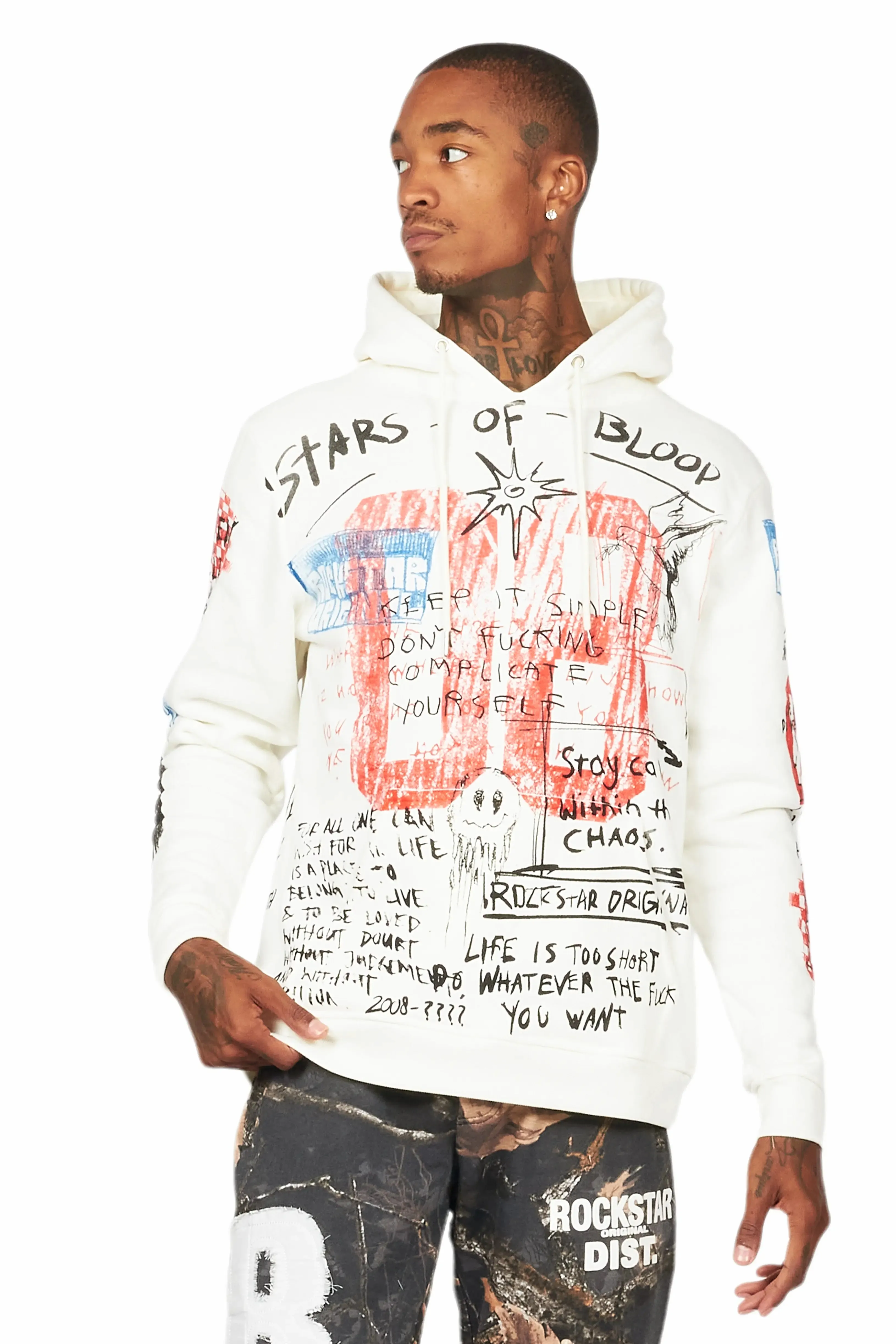 Gabin Beige Graphic Hoodie sold by Rockstar Original