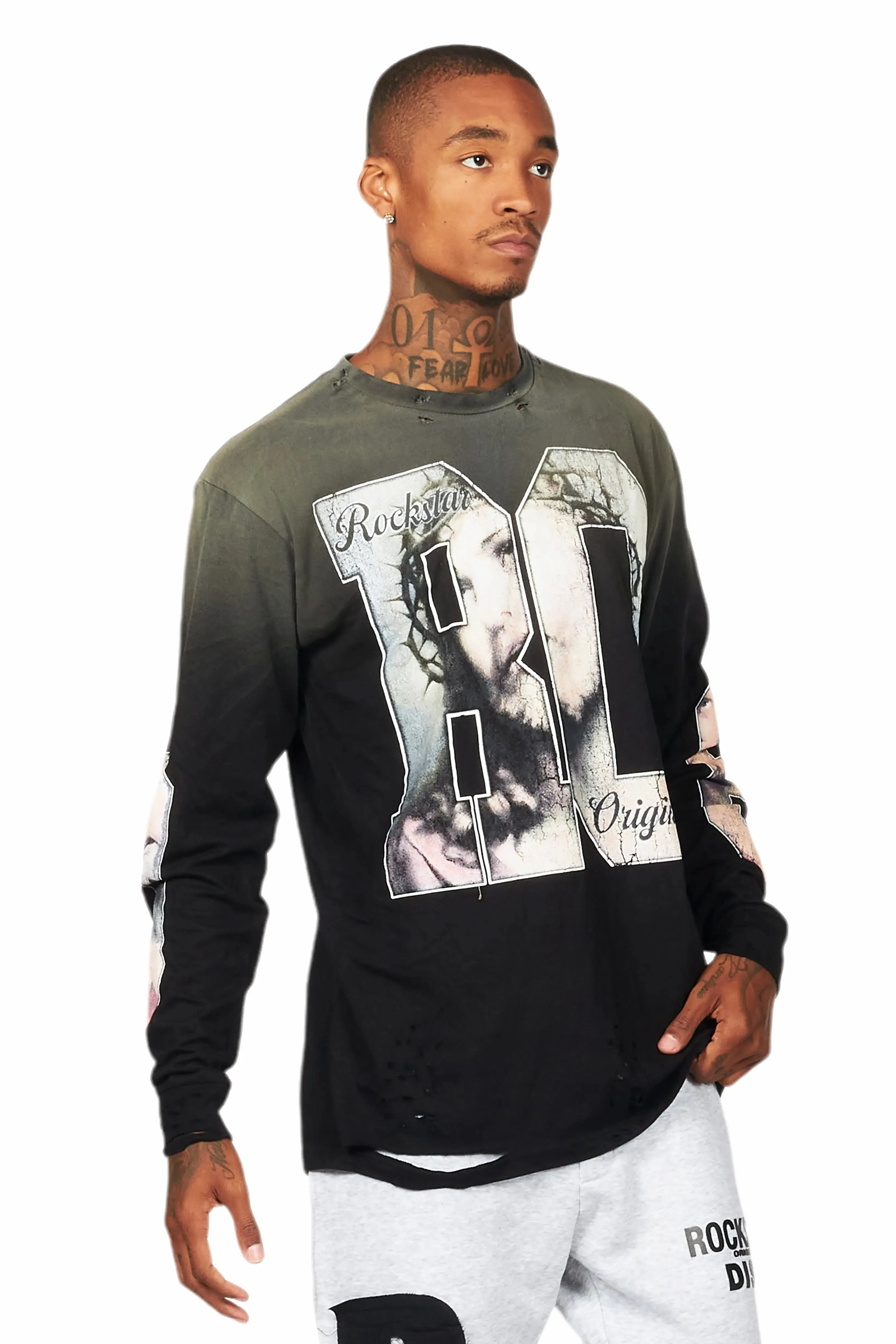 Lainer Black Long Sleeve Graphic T-Shirt sold by Rockstar Original product image thumbnail 5