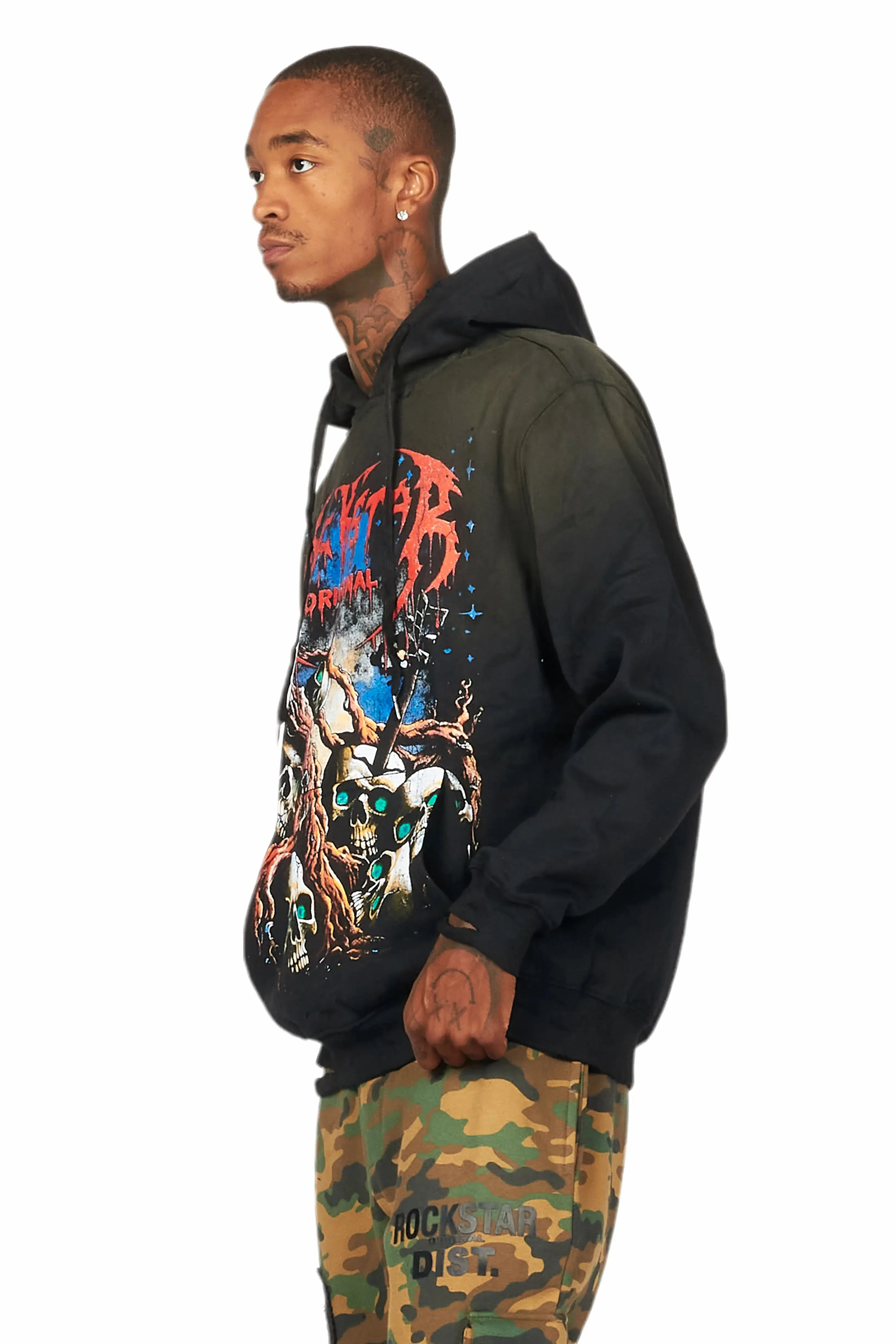 Cappy Black Graphic Distressed Hoodie sold by Rockstar Original product image thumbnail 4