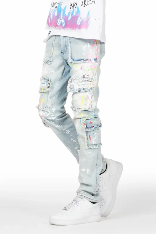 Eben Blue Painter Skinny Fit Cargo Jean sold by Rockstar Original