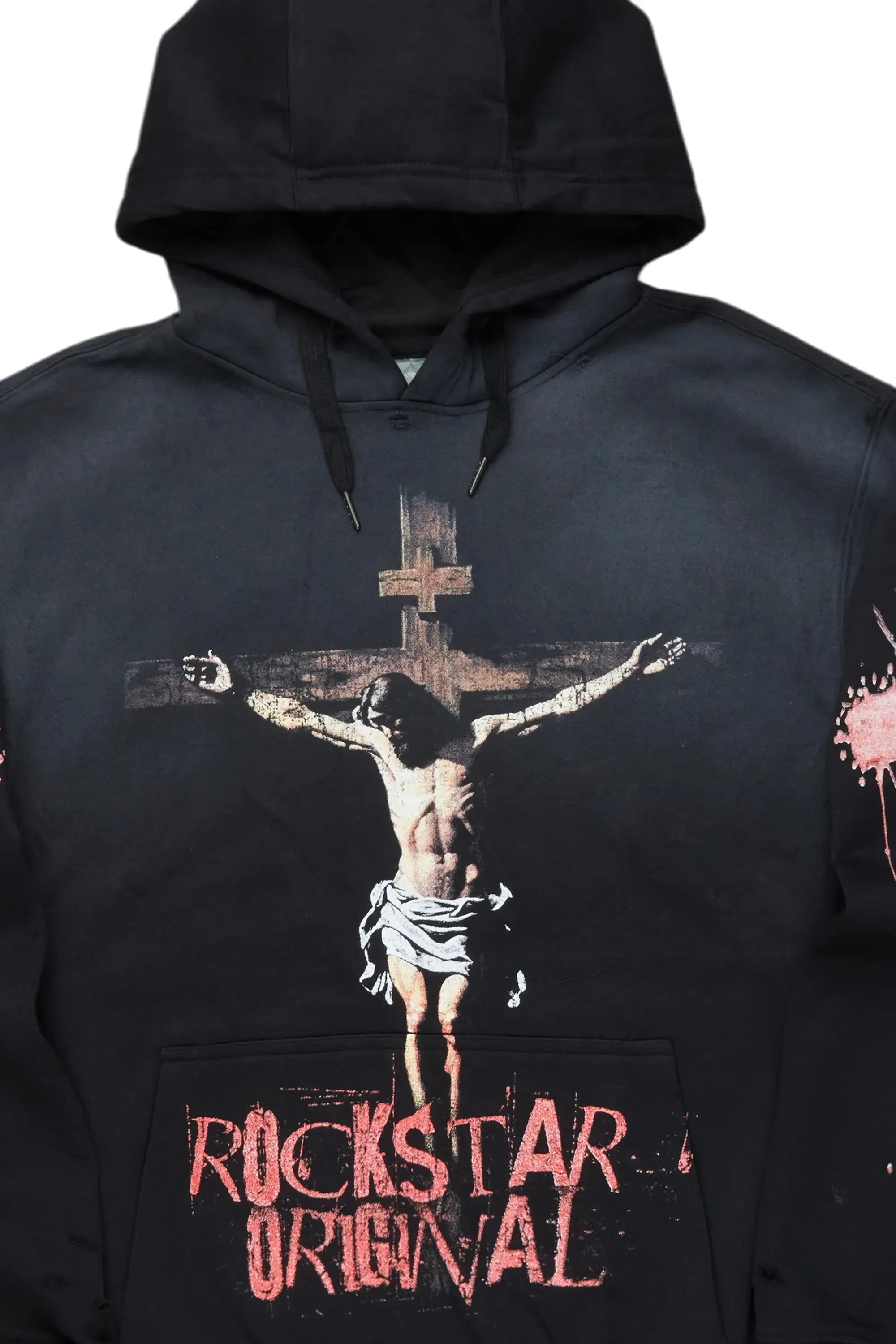 Barke Black Graphic Distressed Hoodie sold by Rockstar Original product image thumbnail 5