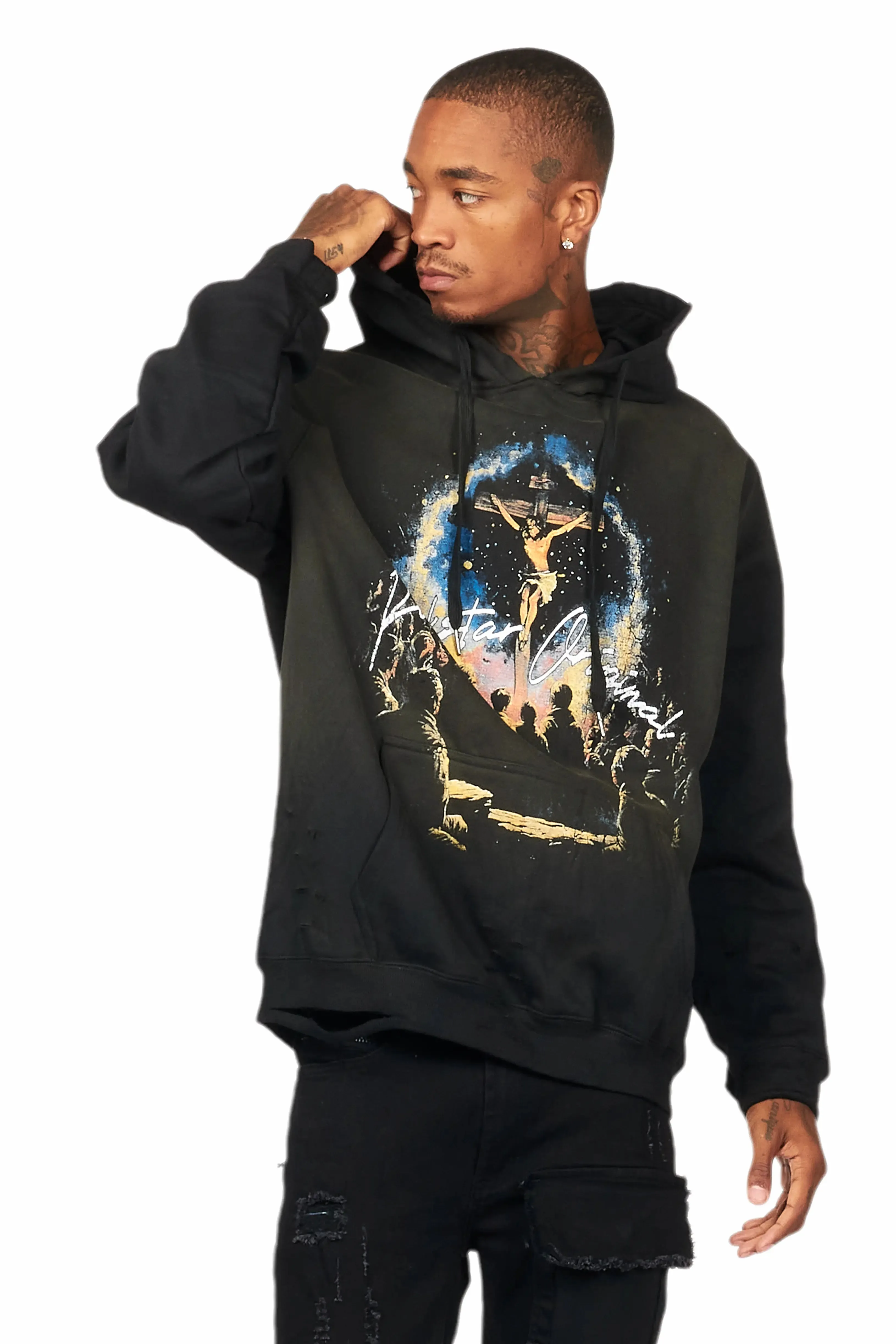 Lajos Black Graphic Hoodie sold by Rockstar Original product image thumbnail 3