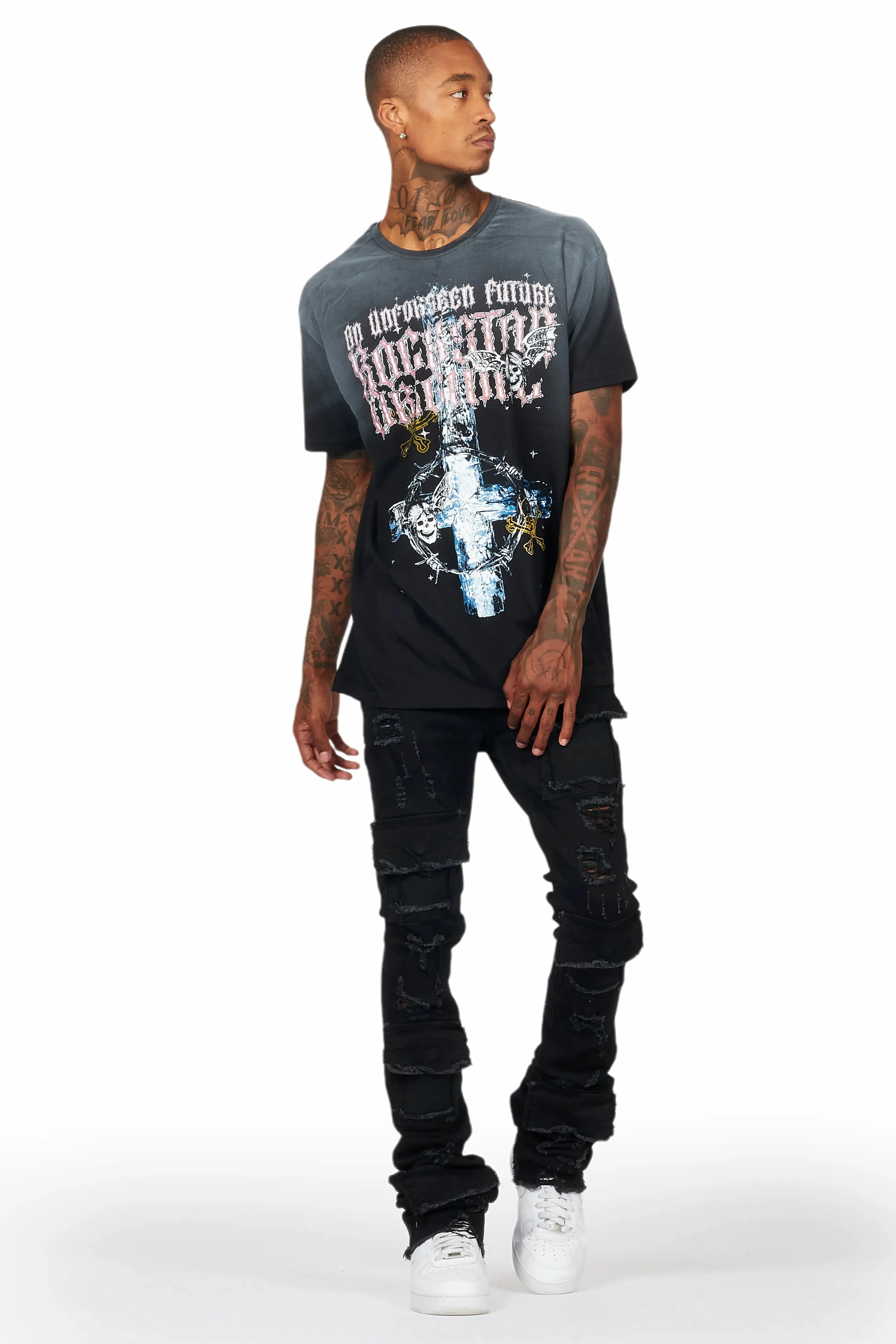 Hagan Black Graphic Oversized T-Shirt sold by Rockstar Original product image thumbnail 4