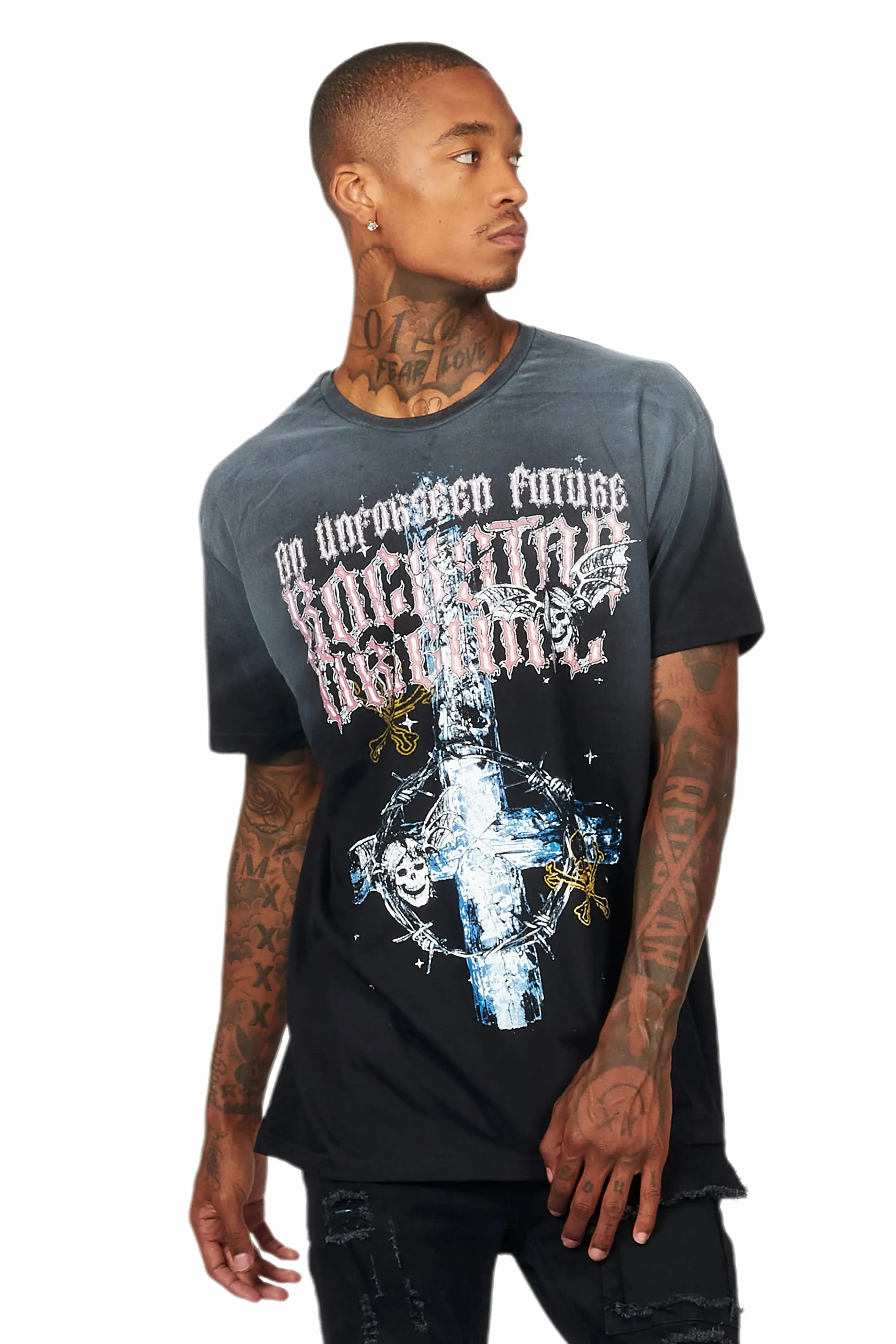 Hagan Black Graphic Oversized T-Shirt sold by Rockstar Original
