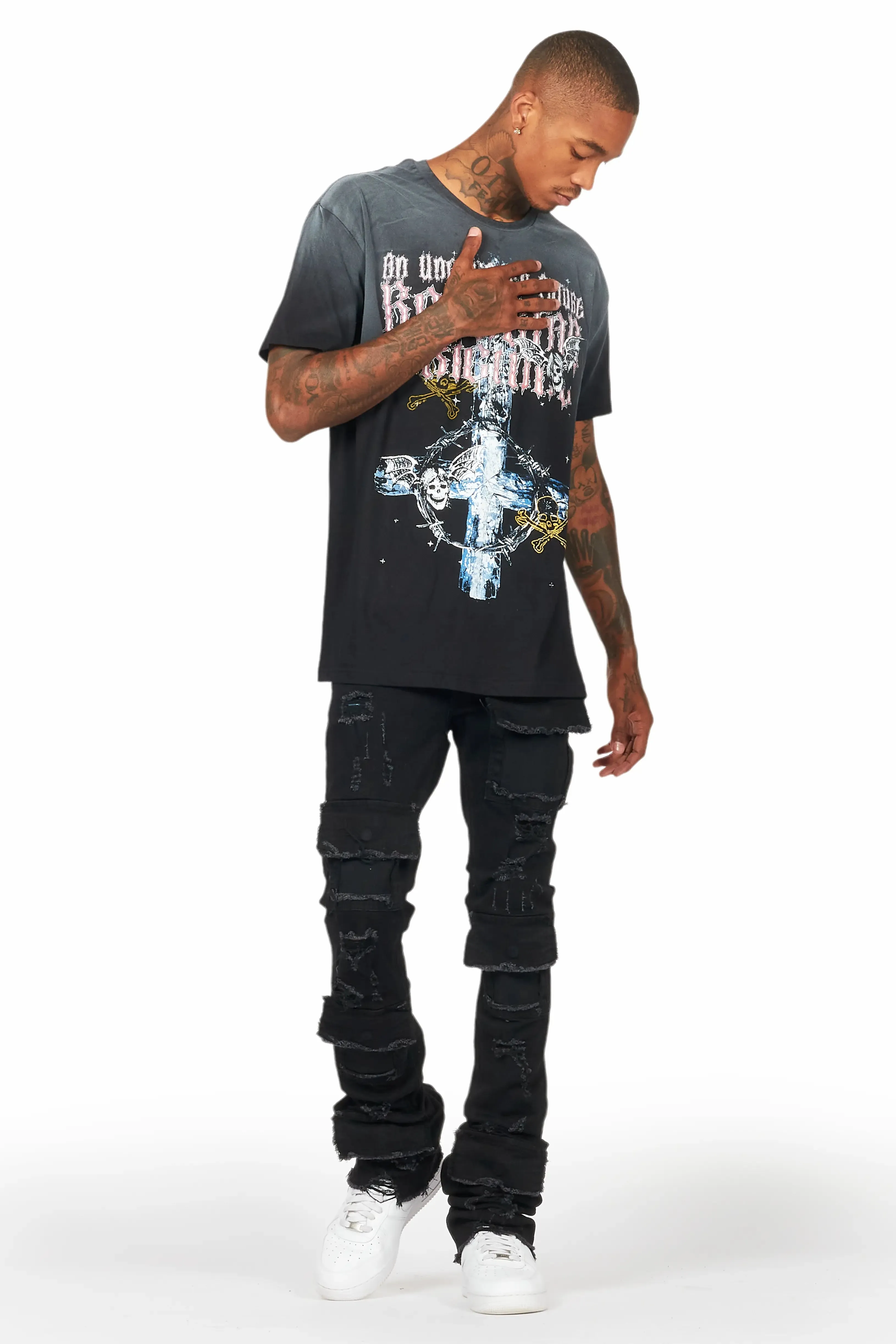 Hagan Black Graphic Oversized T-Shirt sold by Rockstar Original product image thumbnail 2