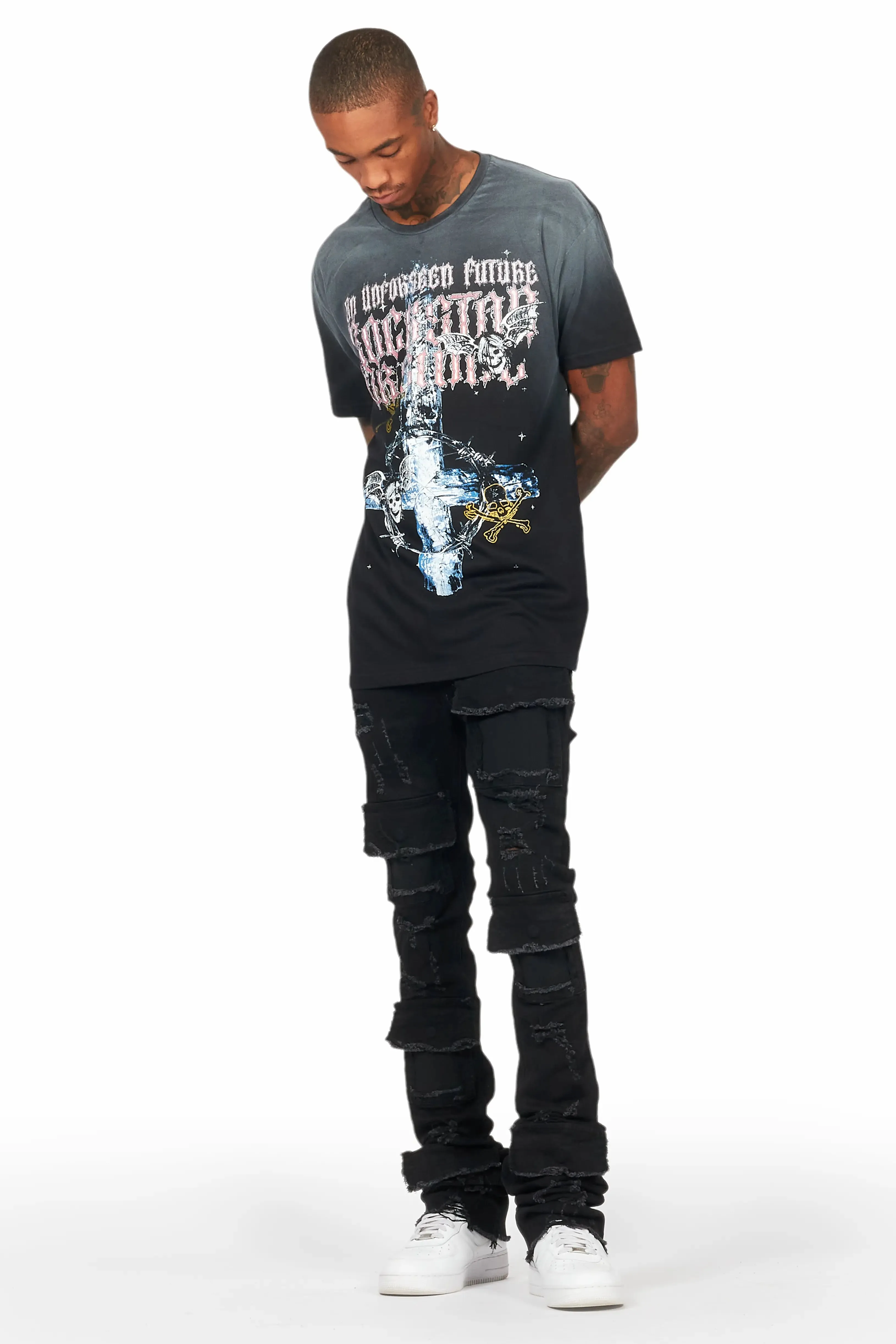 Hagan Black Graphic Oversized T-Shirt sold by Rockstar Original product image thumbnail 3