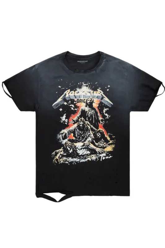 Akando Black Graphic Oversized T-Shirt made by Rockstar Original