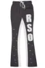 Uko Vintage Grey Patchwork Stacked Flare Track Pant sold by Rockstar Original