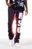 Uko Purple Patchwork Stacked Flare Track Pant sold by Rockstar Original