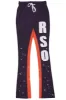 Uko Purple Patchwork Stacked Flare Track Pant sold by Rockstar Original