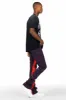 Uko Purple Patchwork Stacked Flare Track Pant sold by Rockstar Original