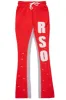 Uko Red Patchwork Stacked Flare Track Pant sold by Rockstar Original