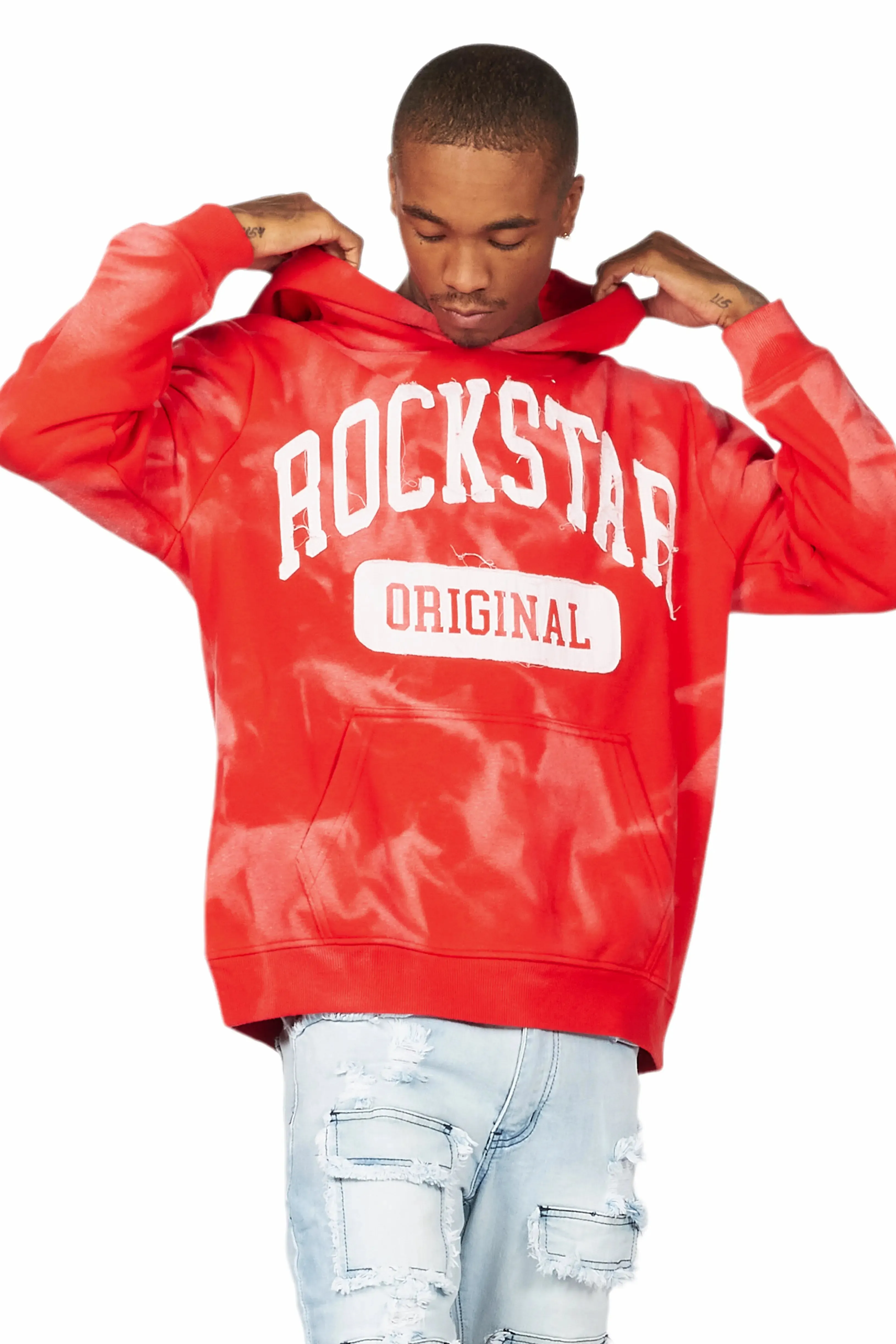 Member Red Patchwork Graphic Hoodie sold by Rockstar Original product image thumbnail 4