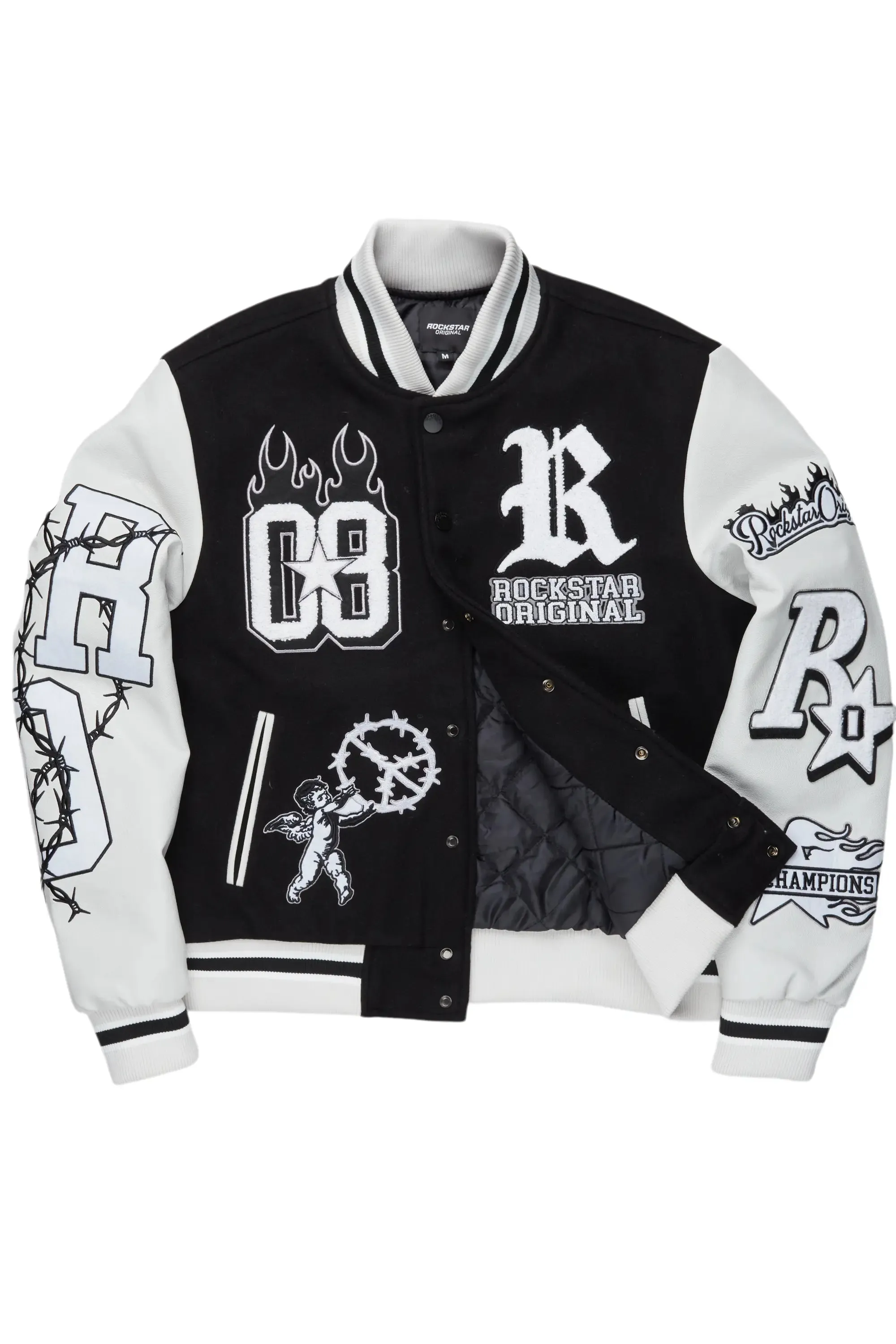 Rune Black Varsity Jacket sold by Rockstar Original product image thumbnail 2