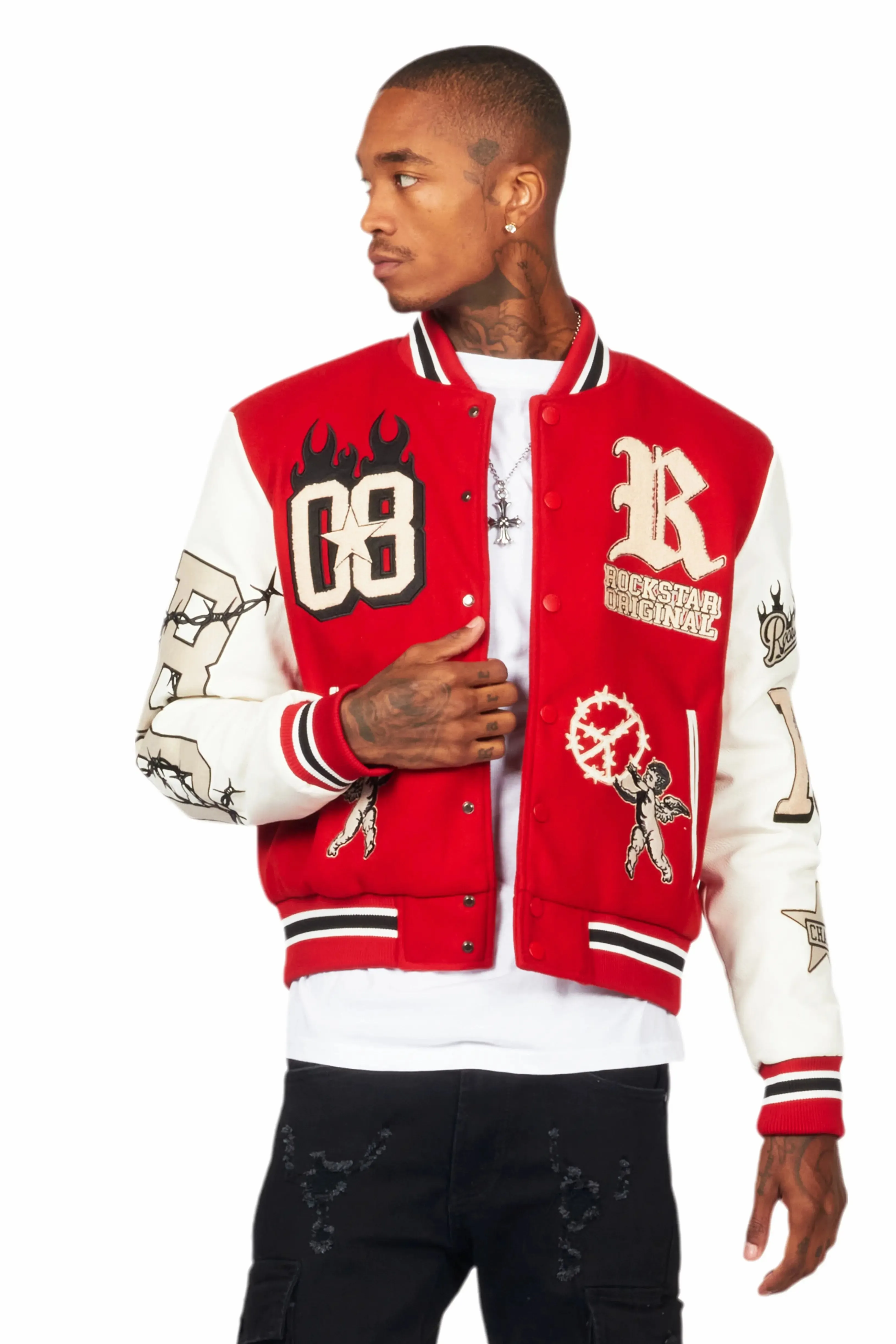 Rune Red Varsity Jacket sold by Rockstar Original product image thumbnail 3
