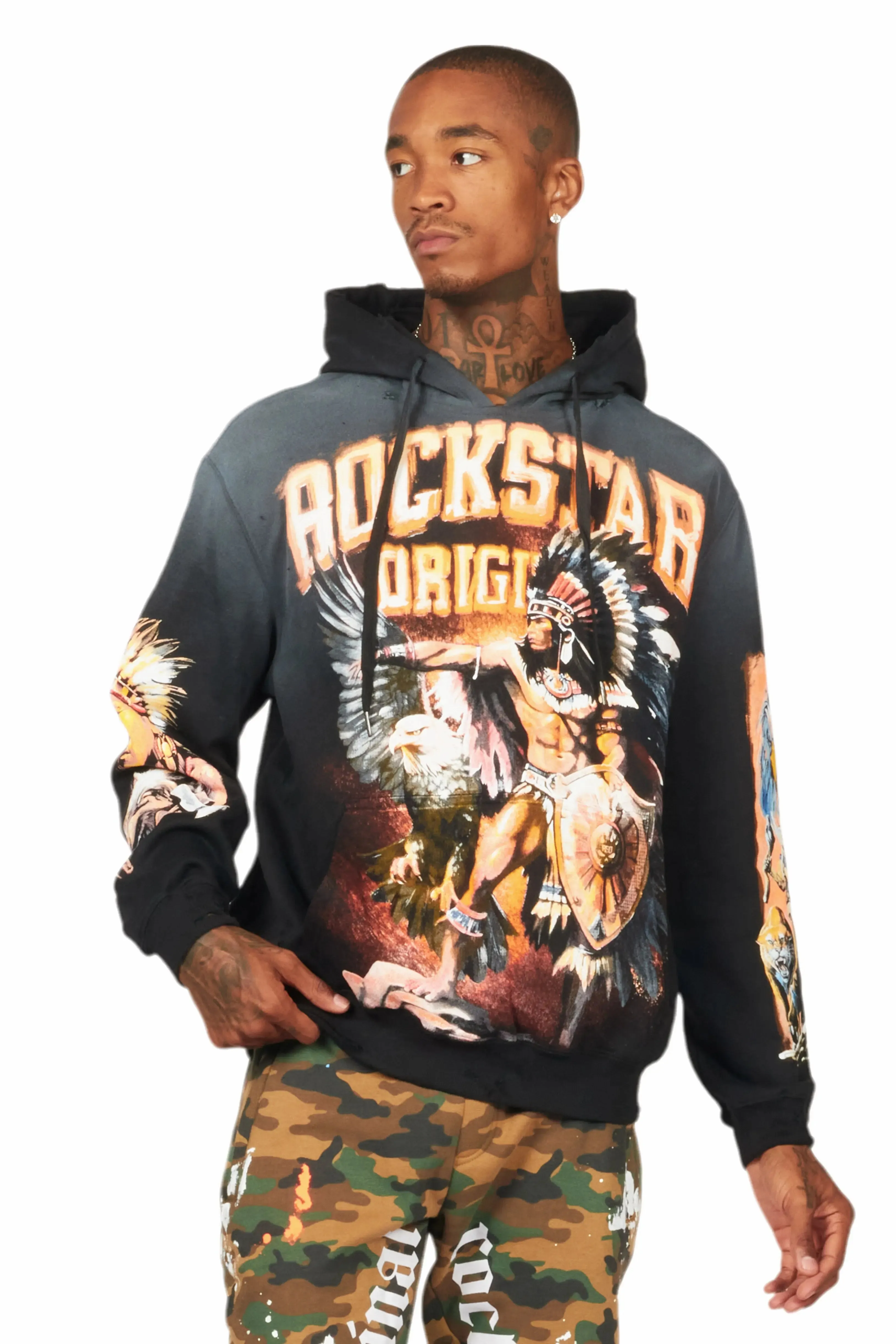 Ferris Black Graphic Distressed Hoodie sold by Rockstar Original
