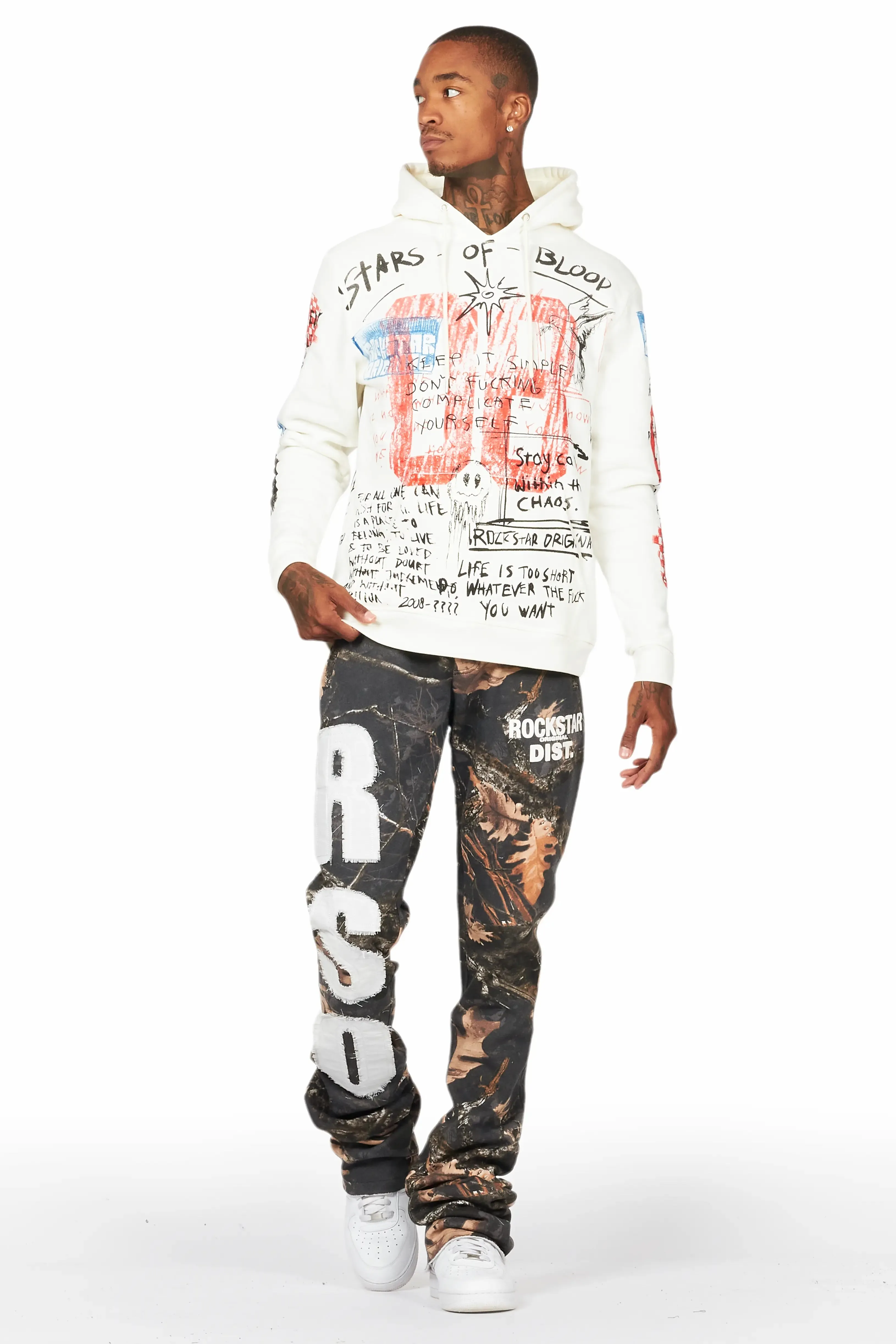 Bansi Black Tree Camo Super Stacked Trackpant sold by Rockstar Original product image thumbnail 2