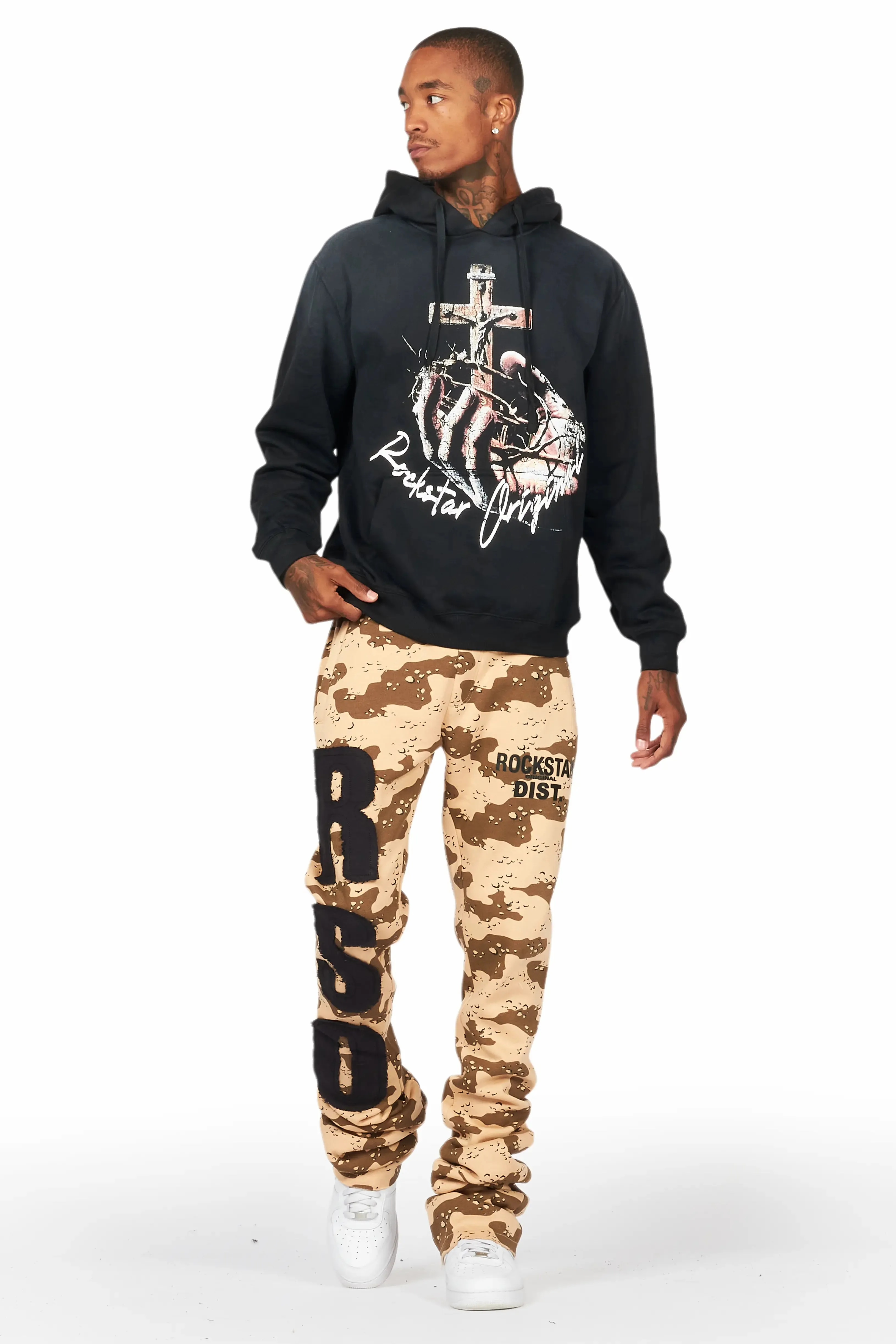 Bansi Desert Camo Super Stacked Trackpant sold by Rockstar Original product image thumbnail 2