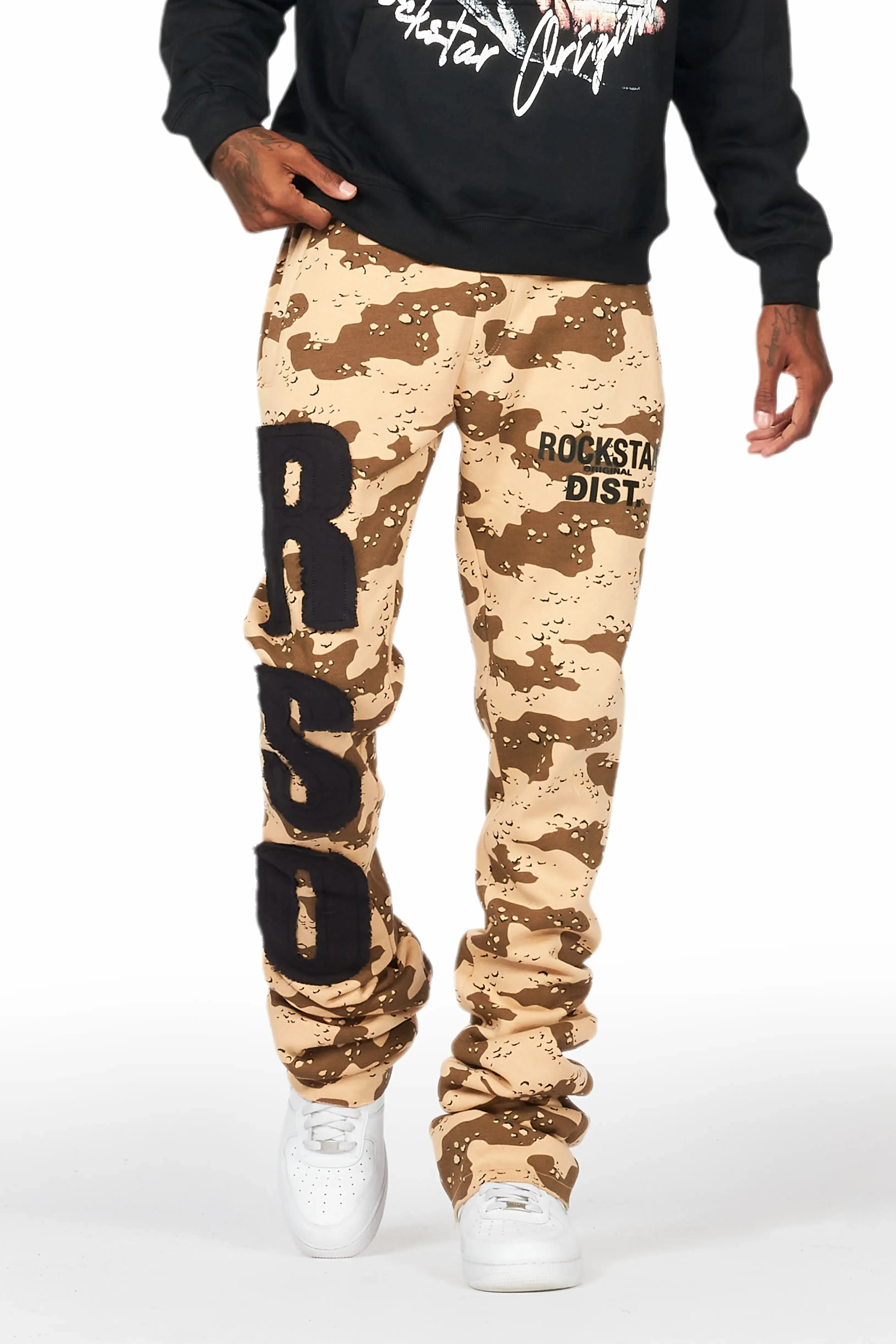 Bansi Desert Camo Super Stacked Trackpant sold by Rockstar Original
