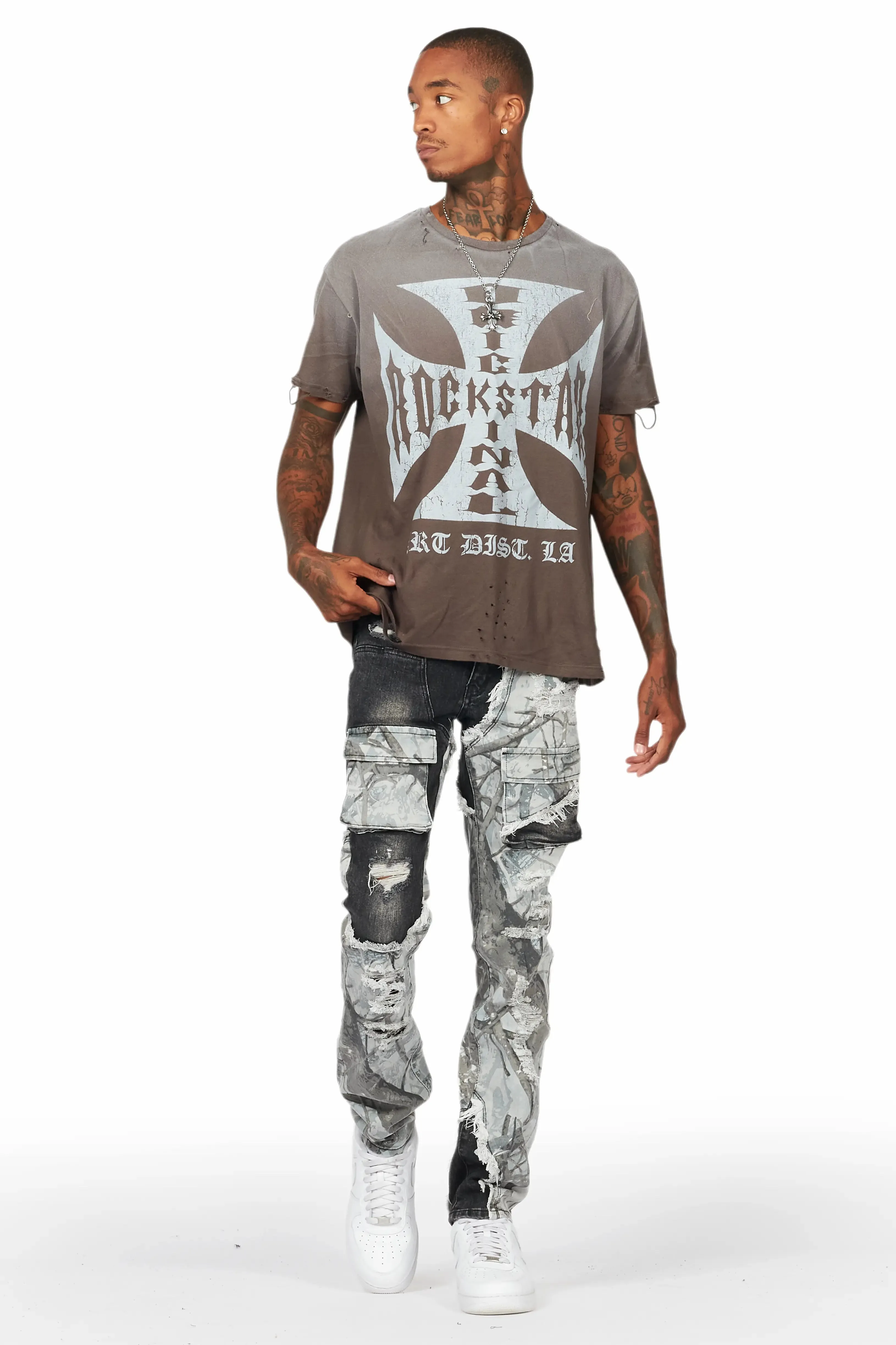 Hanse Dark Grey Slim Fit Cargo Jean sold by Rockstar Original product image thumbnail 2
