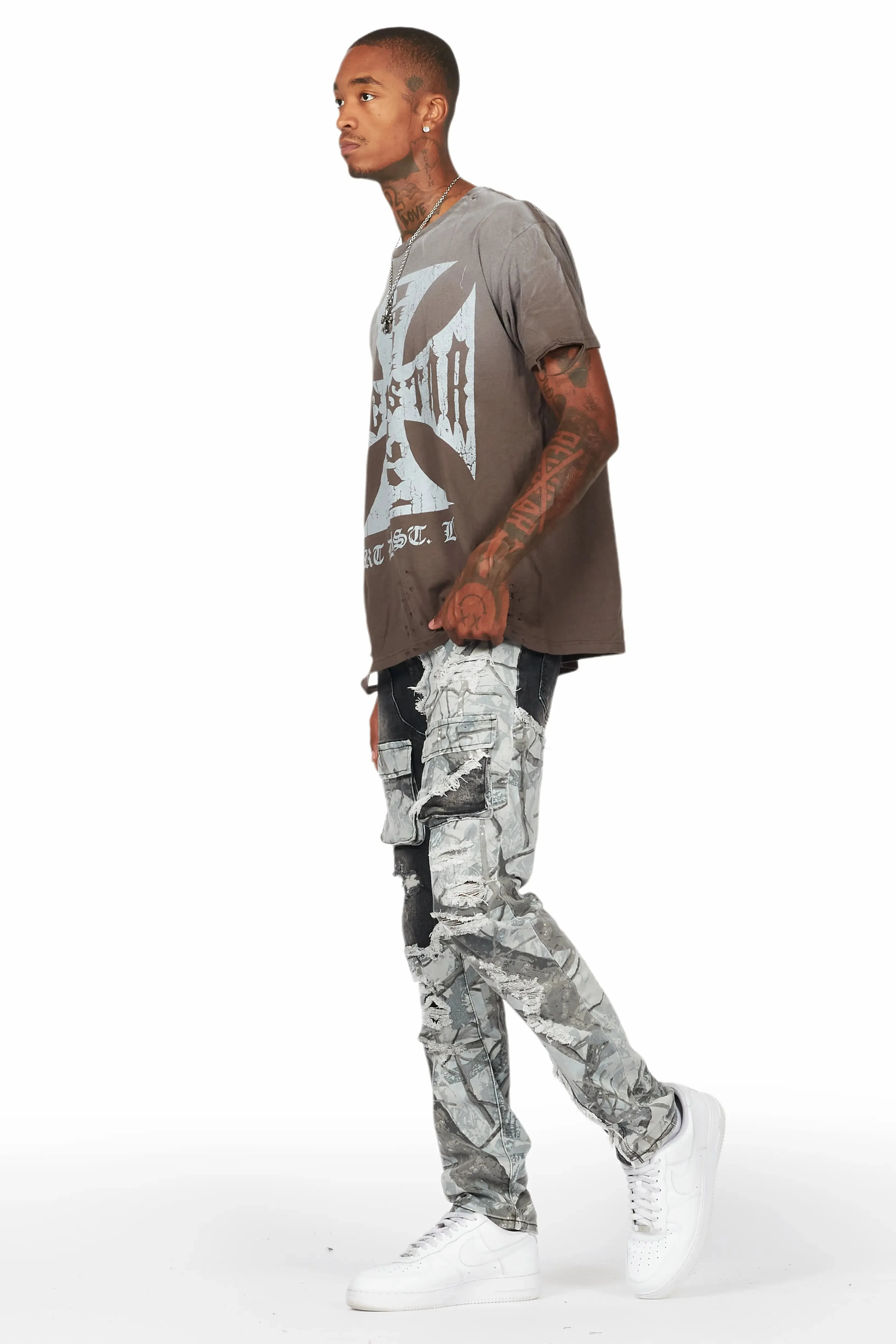 Hanse Dark Grey Slim Fit Cargo Jean sold by Rockstar Original product image thumbnail 5