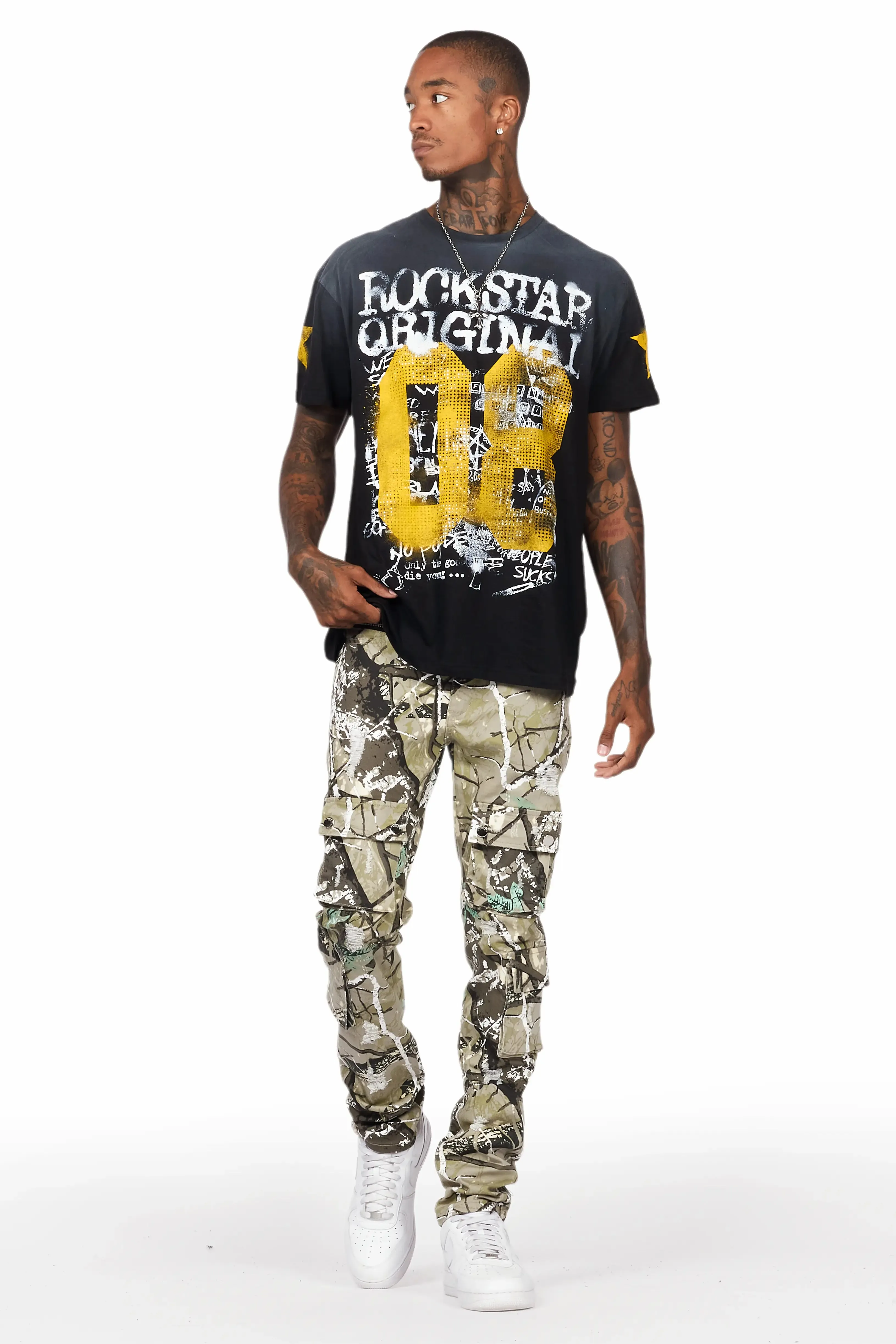 Adril Tree Camo Skinny Fit Cargo Jean sold by Rockstar Original product image thumbnail 2