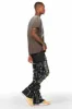 Hallia Dark Grey Stacked Flare Jean sold by Rockstar Original