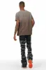 Hallia Dark Grey Stacked Flare Jean sold by Rockstar Original
